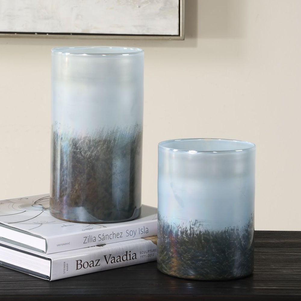 Uttermost Midnight Mist Deep Blue Vases ~ Set Of 2 - Image 1