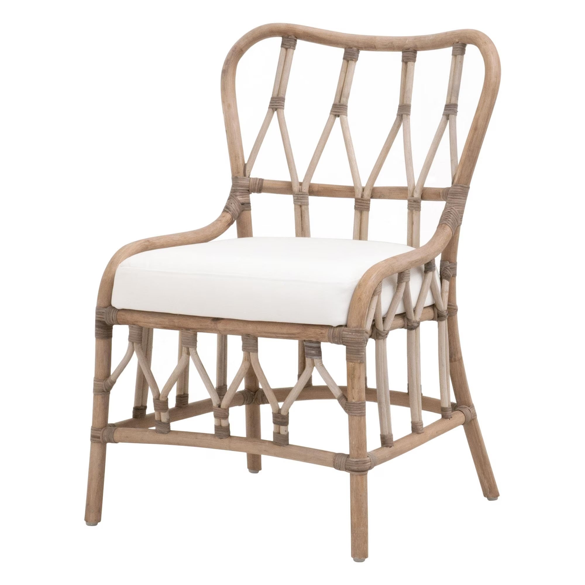 Essentials For Living Caprice Dining Chair ~ Matte Gray Rattan, Blanche, Matte Gray Binding (SET of 2) - Image 2