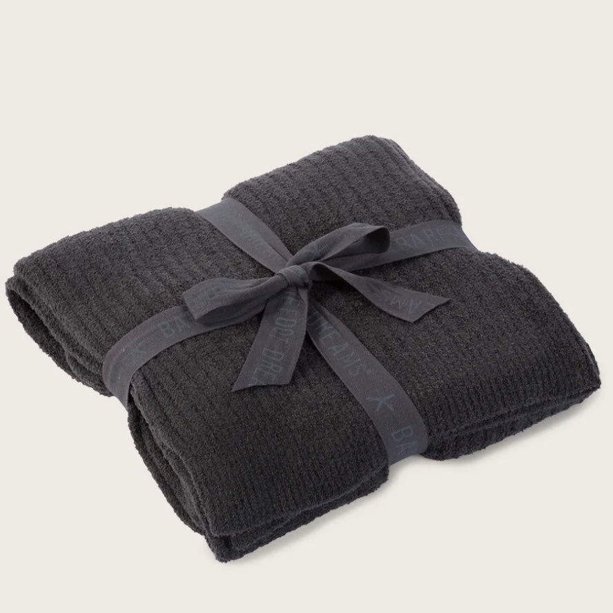 Barefoot Dreams CozyChic Lite Carbon Ribbed Throw Blanket
