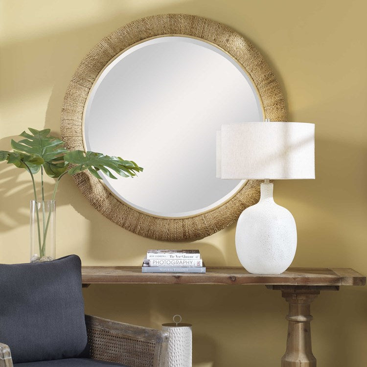 Uttermost Mariner Natural Woven Rattan Round Mirror - Image 2