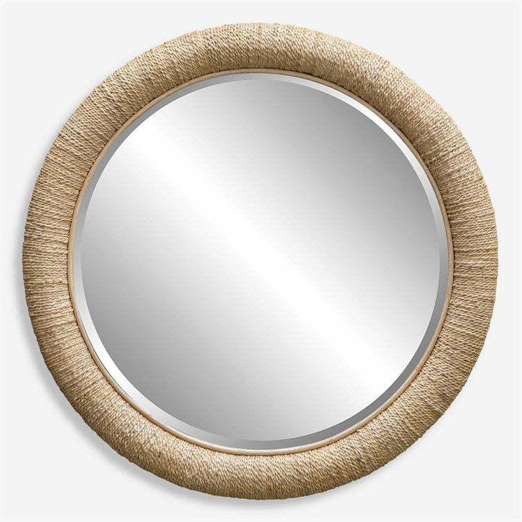 Uttermost Mariner Natural Woven Rattan Round Mirror - Image 1