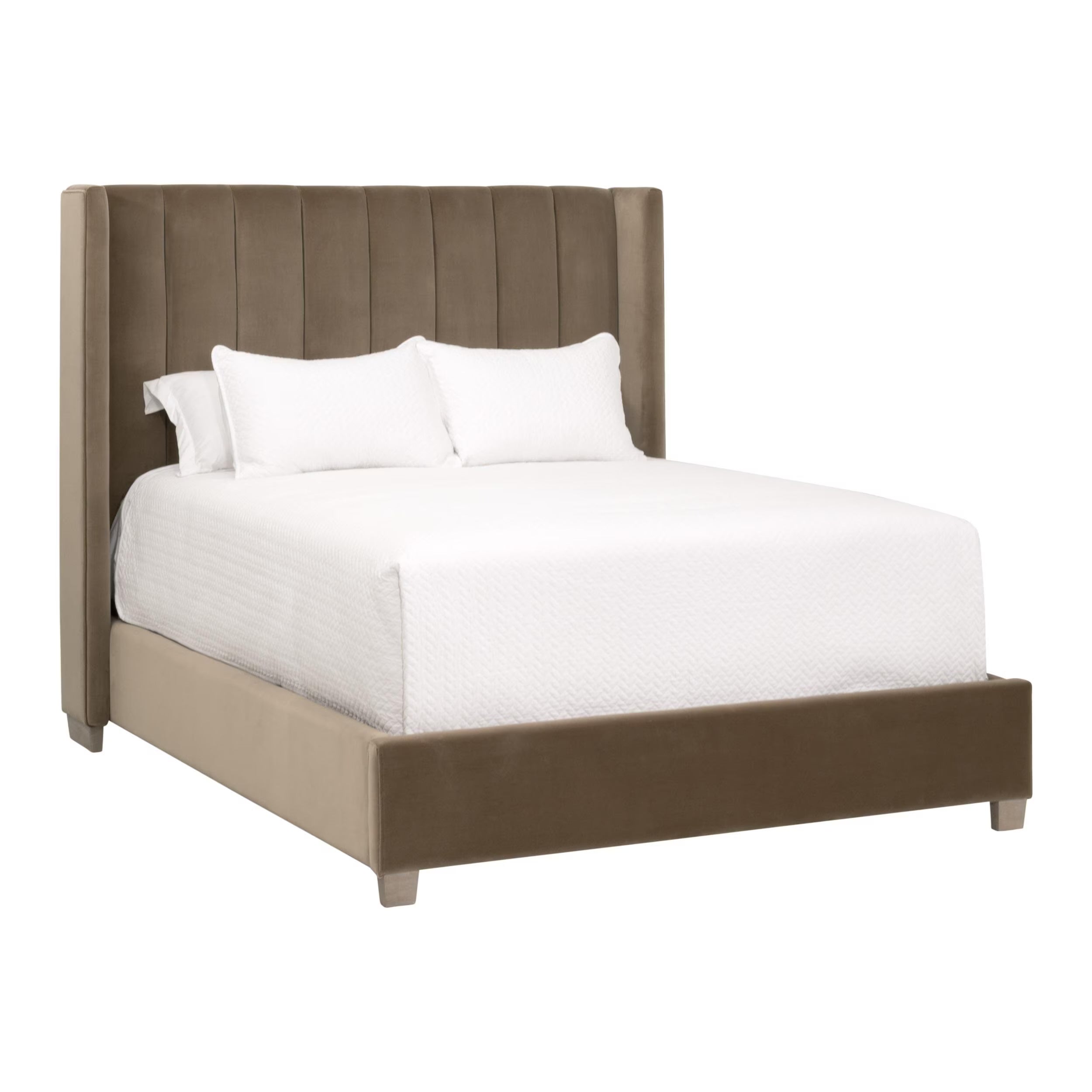 Essentials For Living Chandler King Bed ~ Caramel Velvet, Natural Gray Oak - Image 2