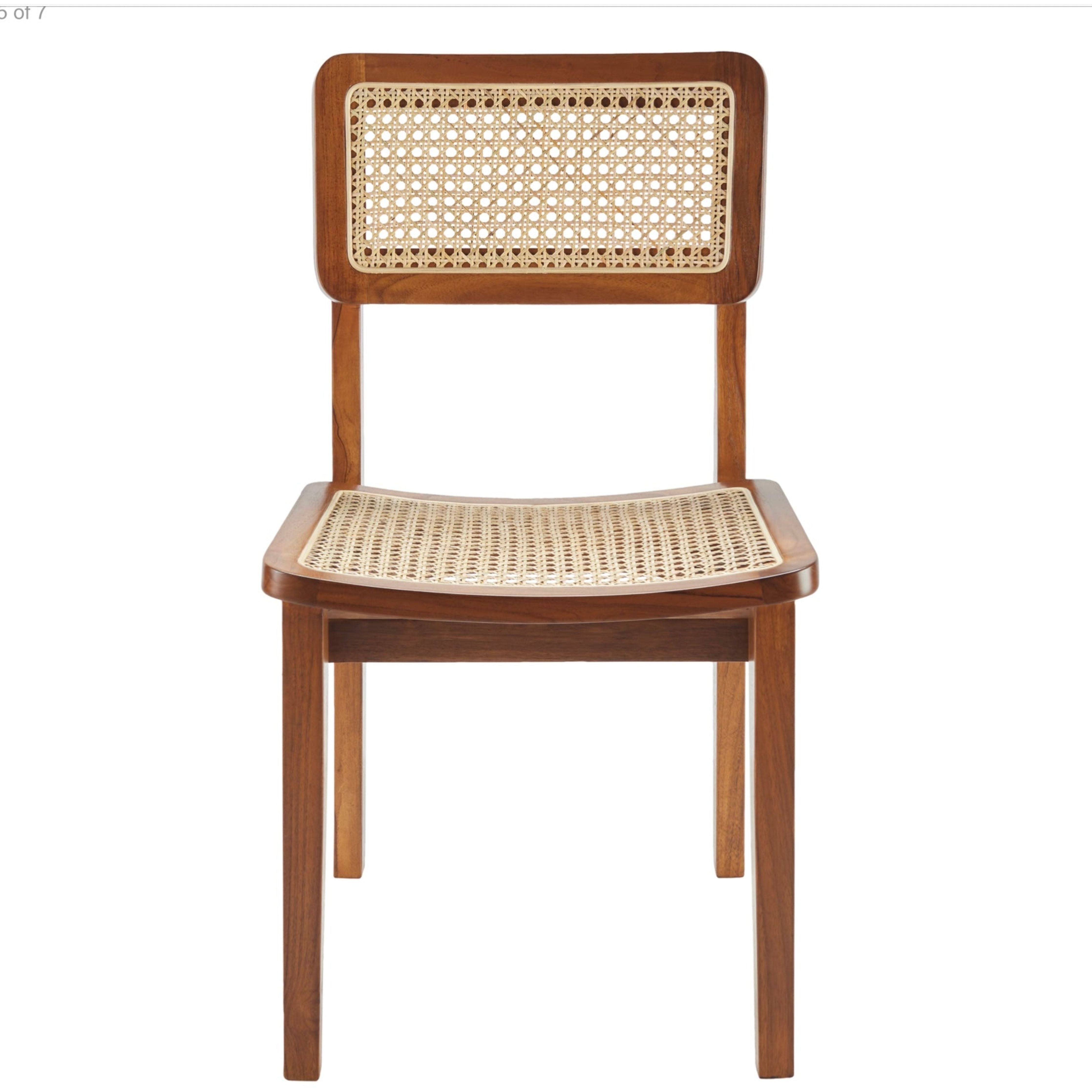 Surya Arxan Modern Rattan Wheat Back Set of 2 Wood Dining Chairs - Image 3