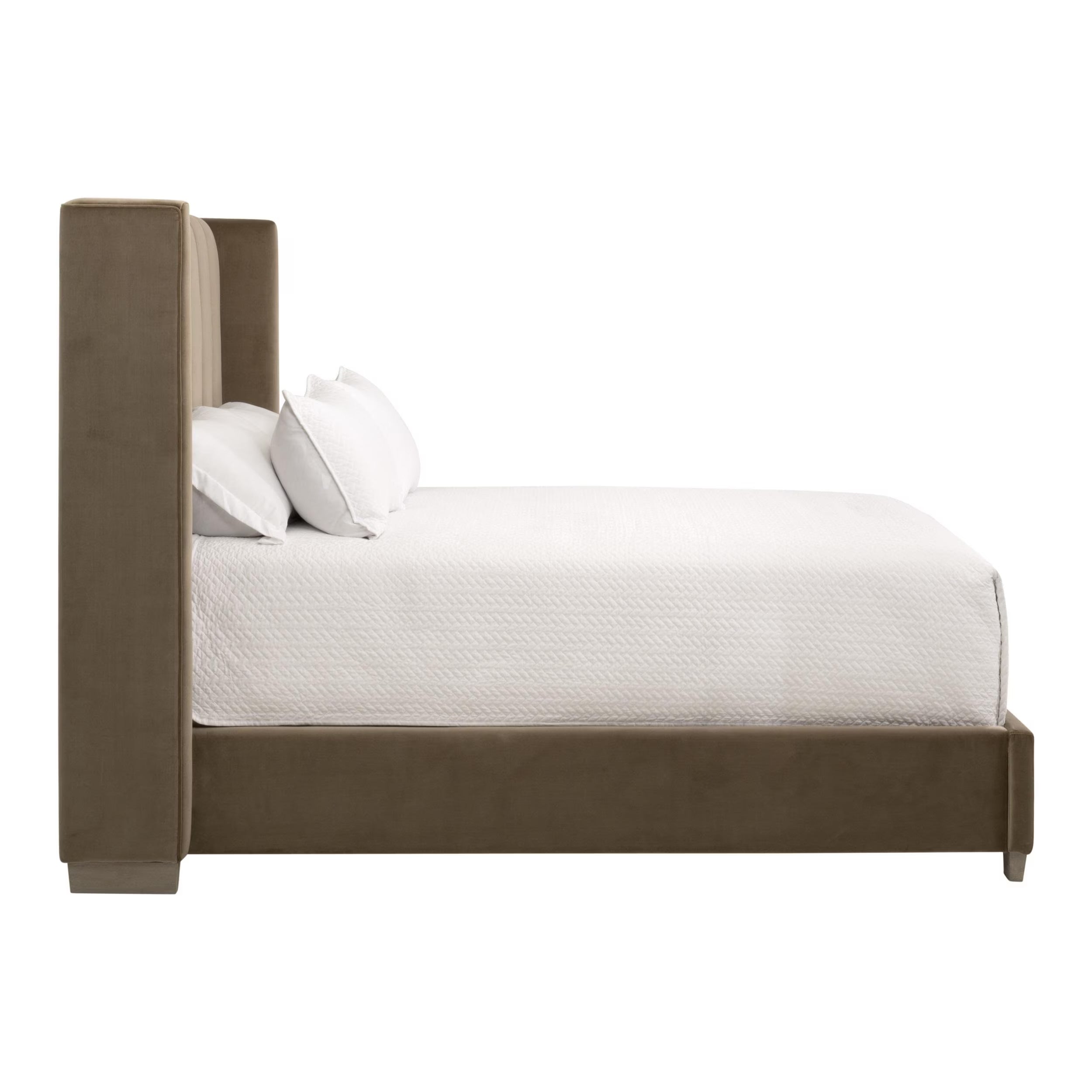 Essentials For Living Chandler King Bed ~ Caramel Velvet, Natural Gray Oak - Image 3