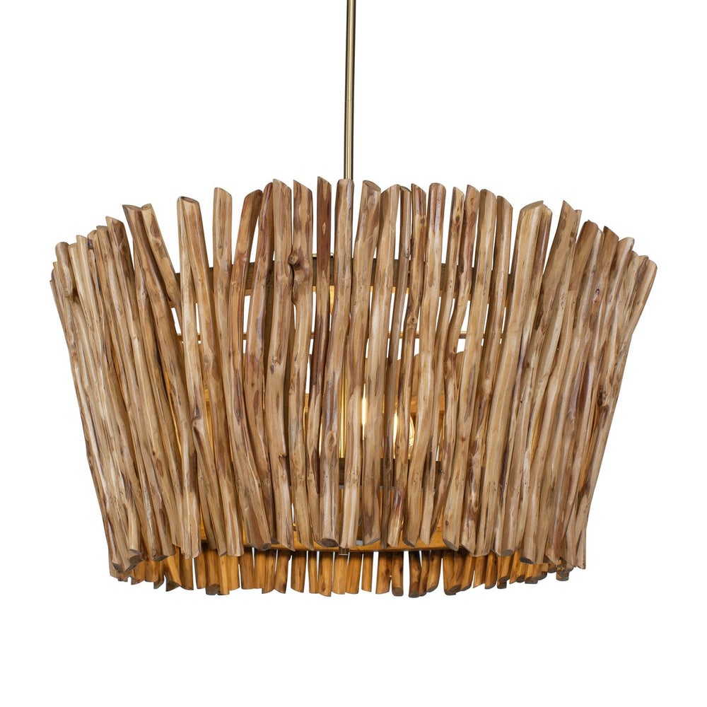 Uttermost Rhea Chandelier Trimmed Wooden Branches Shade - Image 2
