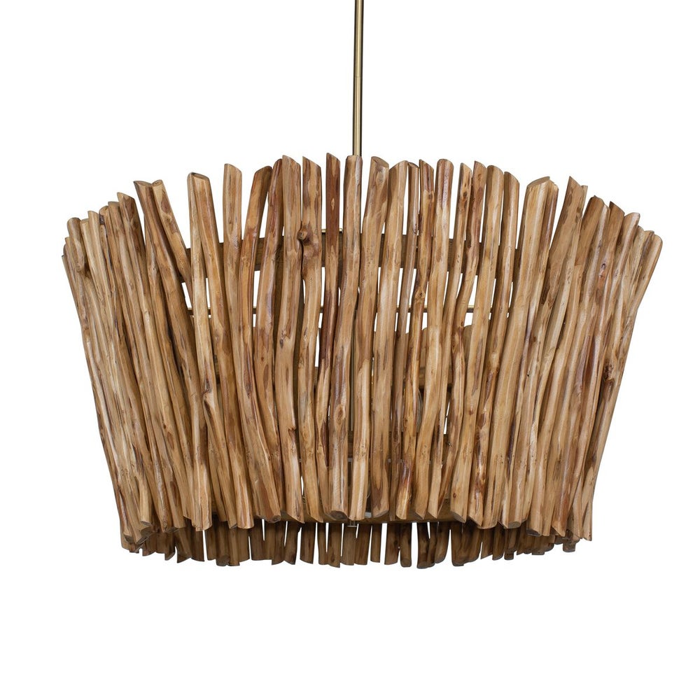 Uttermost Rhea Chandelier Trimmed Wooden Branches Shade - Image 3