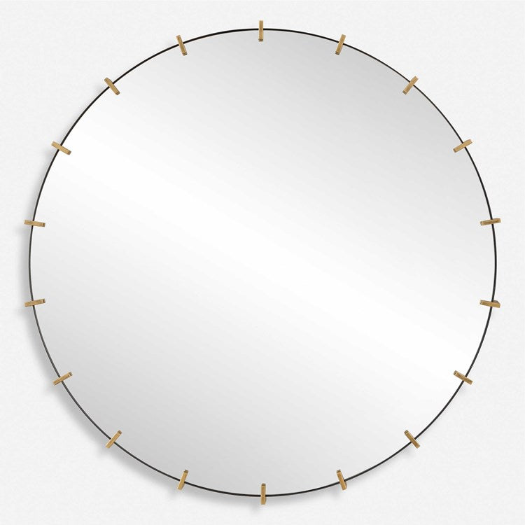 Uttermost Pali Black Iron with Antiqued Gold Large Round Mirror - Image 2