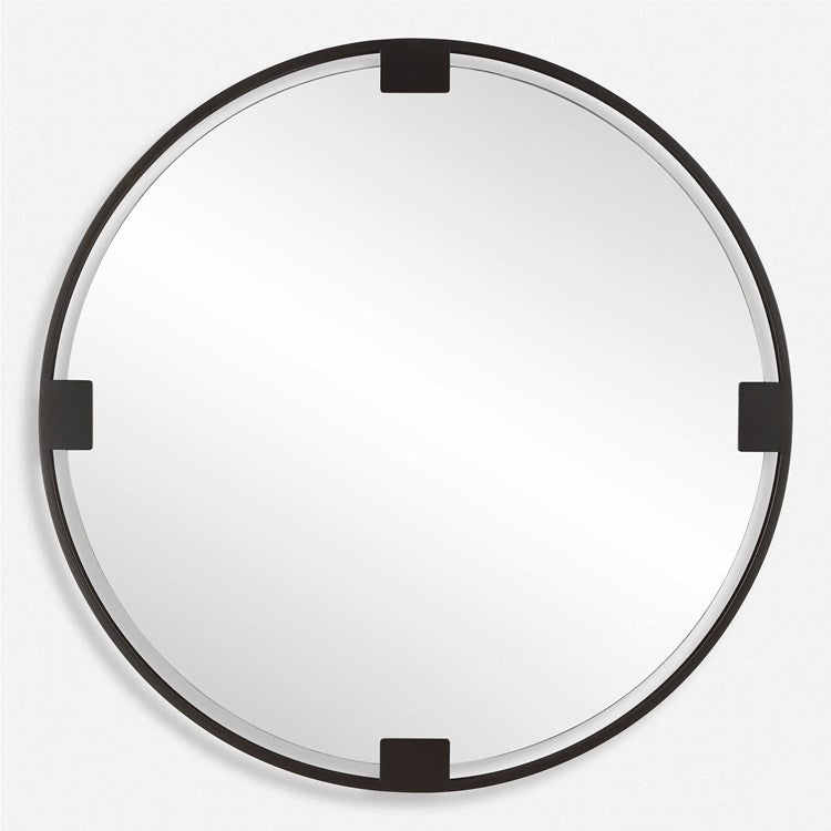 Uttermost Cornelia Dark Bronze Iron Round Mirror - Image 2