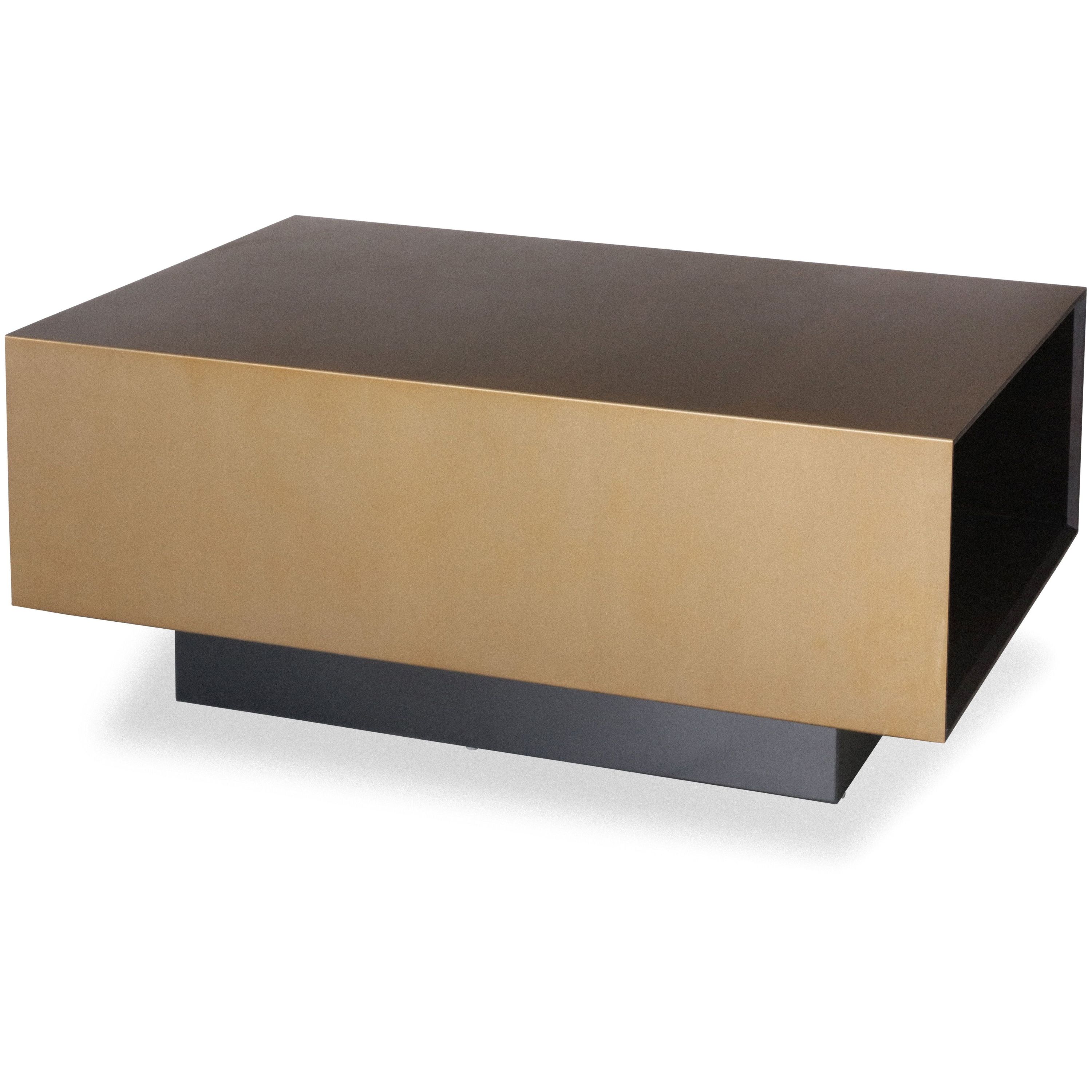 Surya Peaceful Modern Gold and Black Coffee Table - Image 1