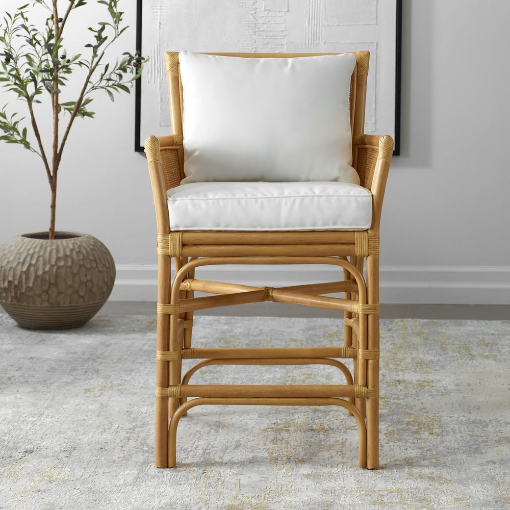 Uttermost Pacific Natural Woven Rattan Counter Stool - Image 1