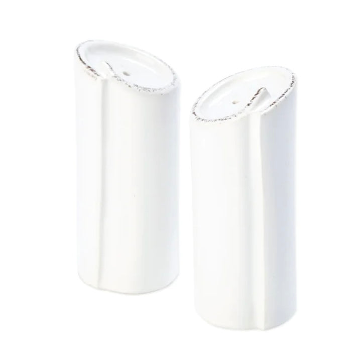 Vietri Lastra White Salt and Pepper ~ Handcrafted Italian Stoneware - Image 1