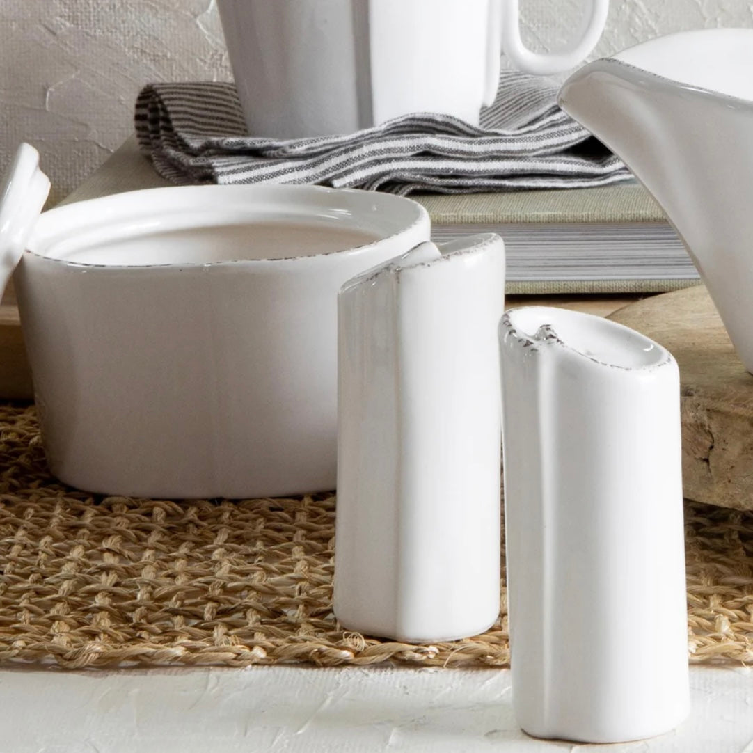Vietri Lastra White Salt and Pepper ~ Handcrafted Italian Stoneware - Image 2