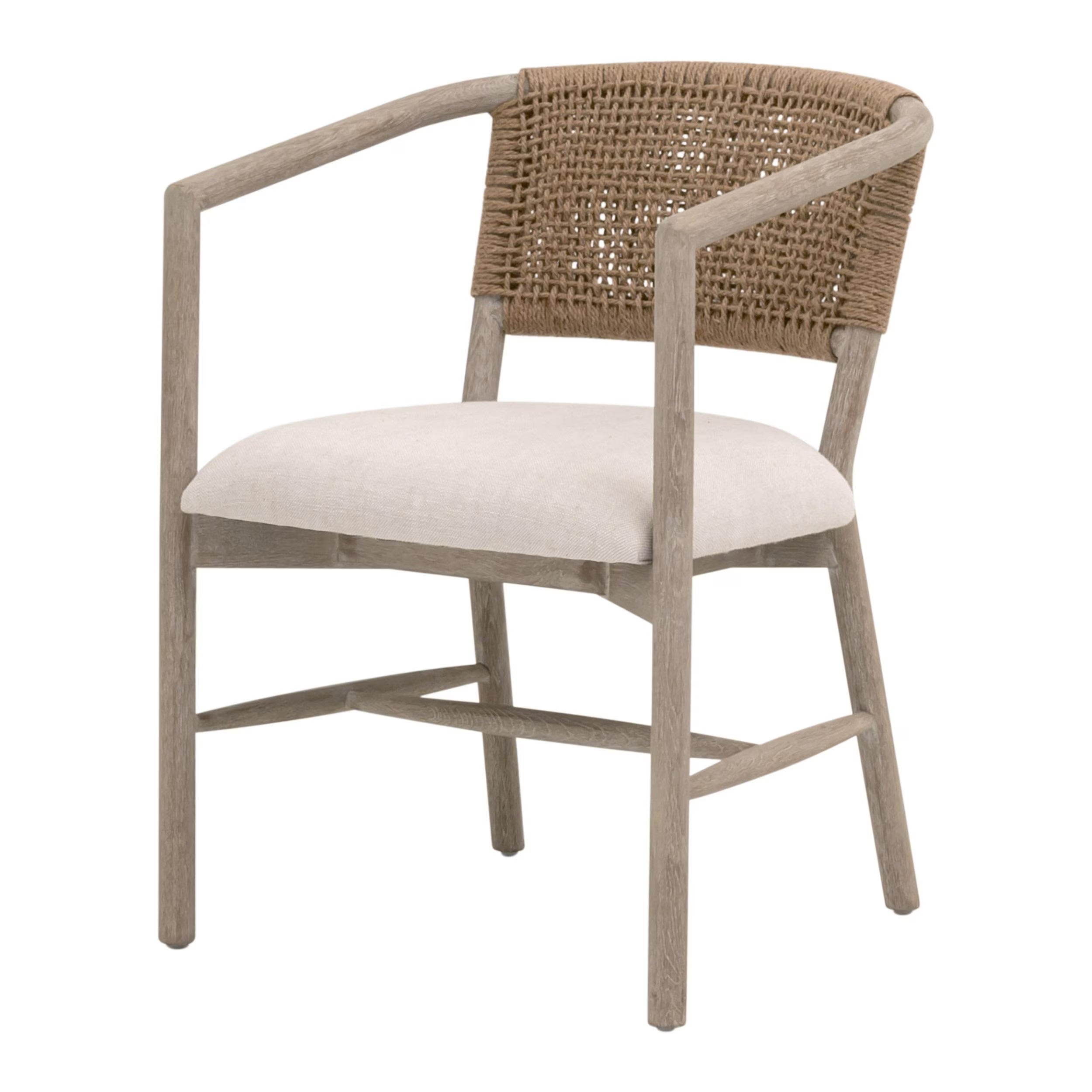 Essentials For Living Juxaposition Accent Chair~ Bisque, Natural Gray Oak, Jute Twine (SET of 2) - Image 2
