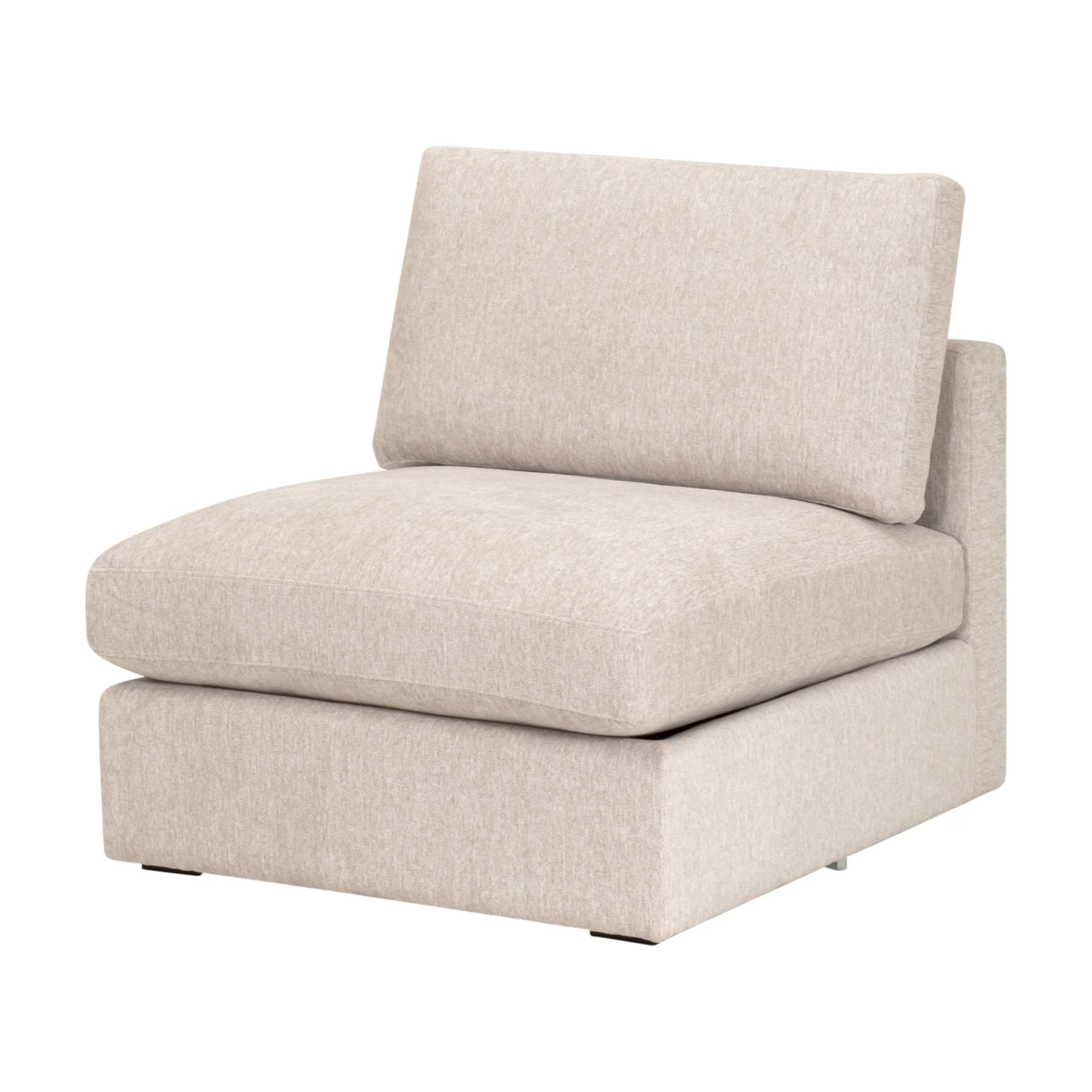 Essentials For Living Daley Modular Armless Chair ~ LiveSmart Halifax Ivory, Espresso - Image 2
