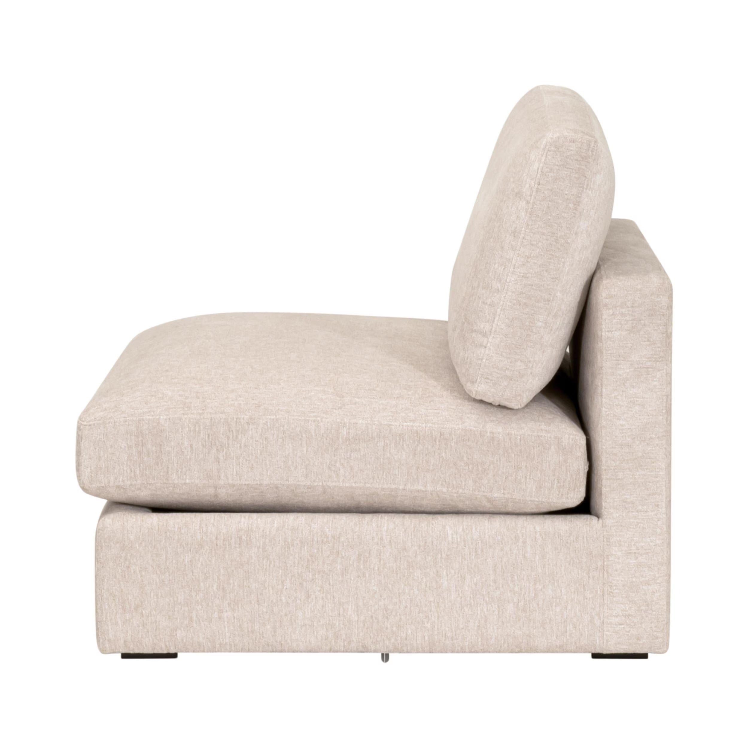 Essentials For Living Daley Modular Armless Chair ~ LiveSmart Halifax Ivory, Espresso - Image 3