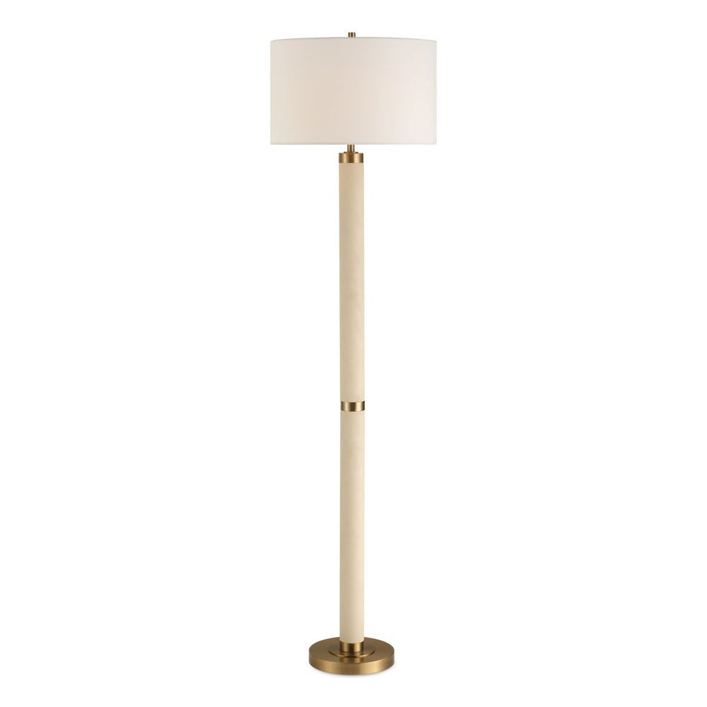 Uttermost Wessex White Shagreen Floor Lamp With White Linen Shade - Image 2