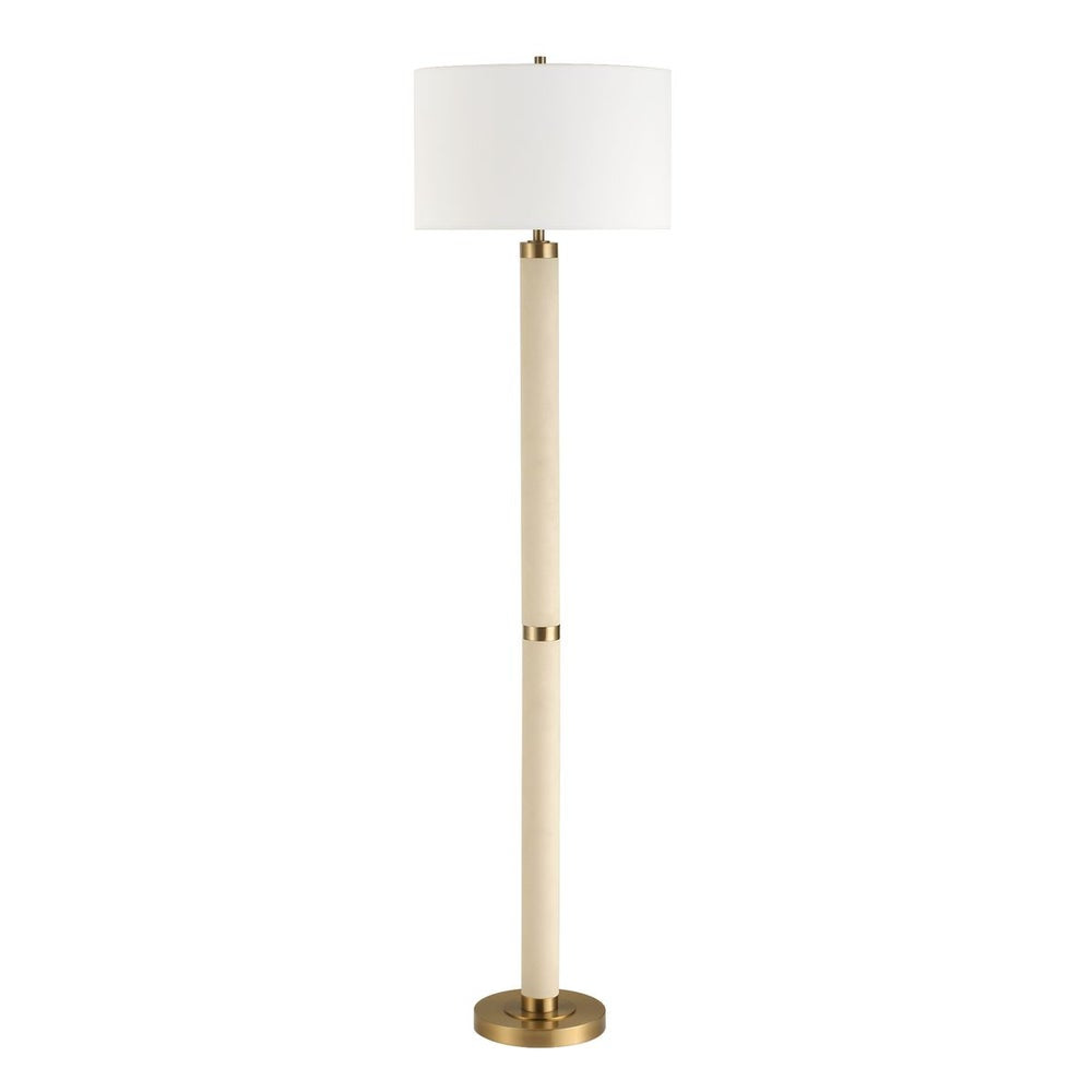 Uttermost Wessex White Shagreen Floor Lamp With White Linen Shade - Image 3