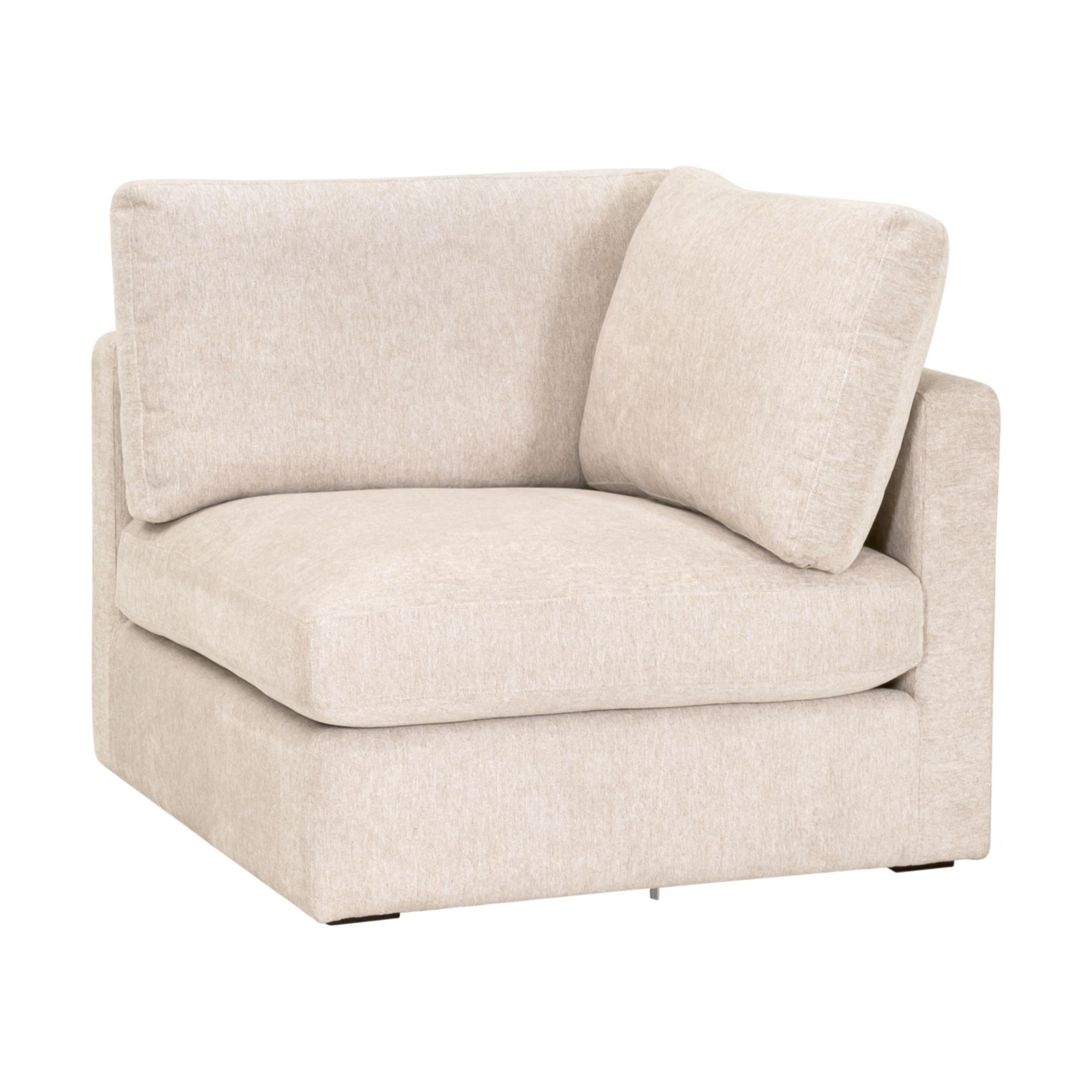 Essentials For Living Daley Modular Corner Chair ~ LiveSmart Halifax Ivory, Espresso - Image 2