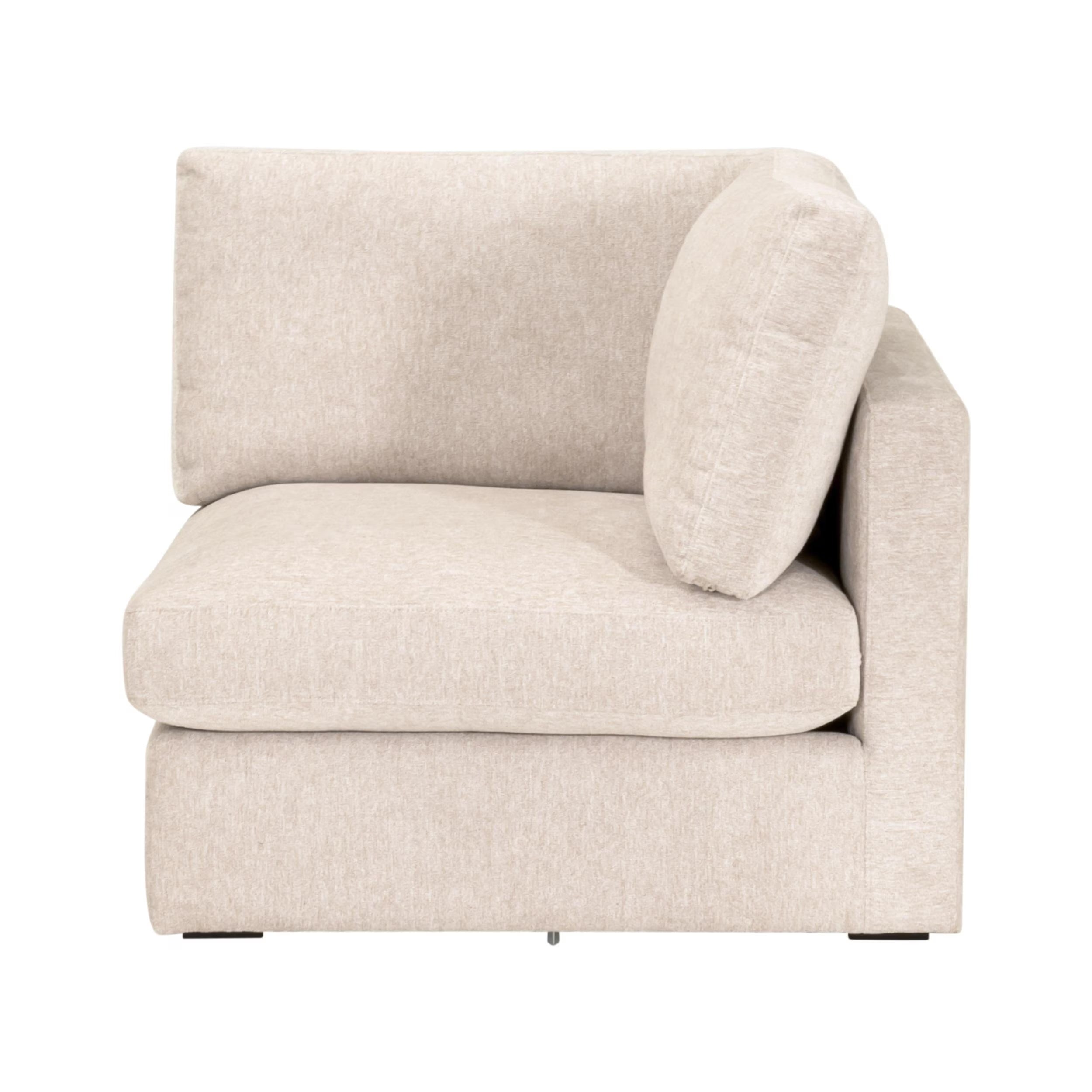 Essentials For Living Daley Modular Corner Chair ~ LiveSmart Halifax Ivory, Espresso - Image 3