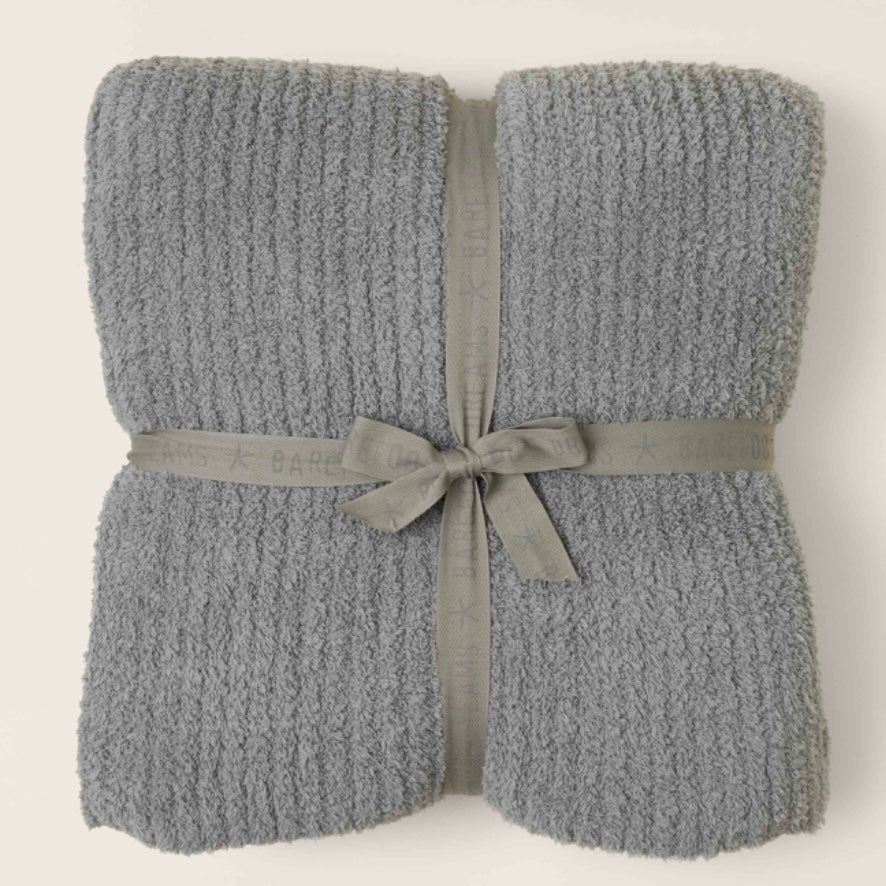 Barefoot Dreams CozyChic Eucalyptus Ribbed Bed Blanket Available in Queen and King Sizes
