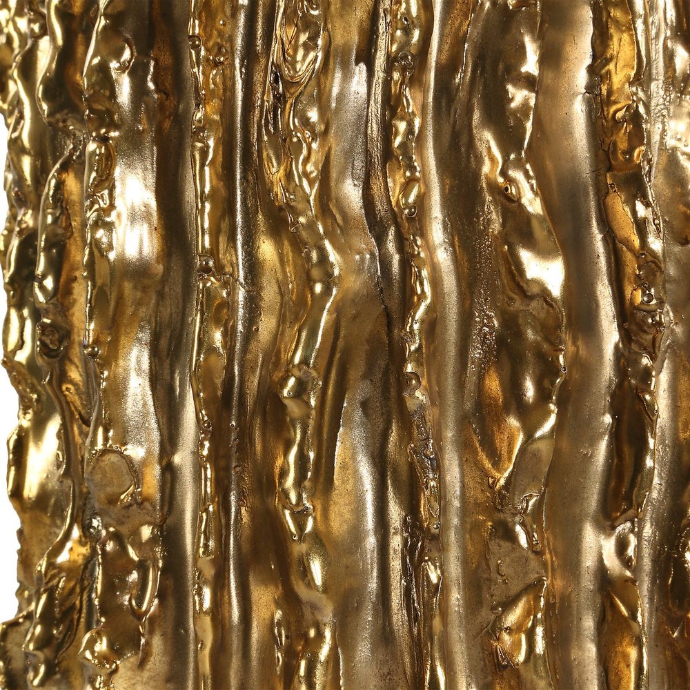 Uttermost Echo Antique Metallic Gold Textured Table Lamp With White Linen Shade - Image 3