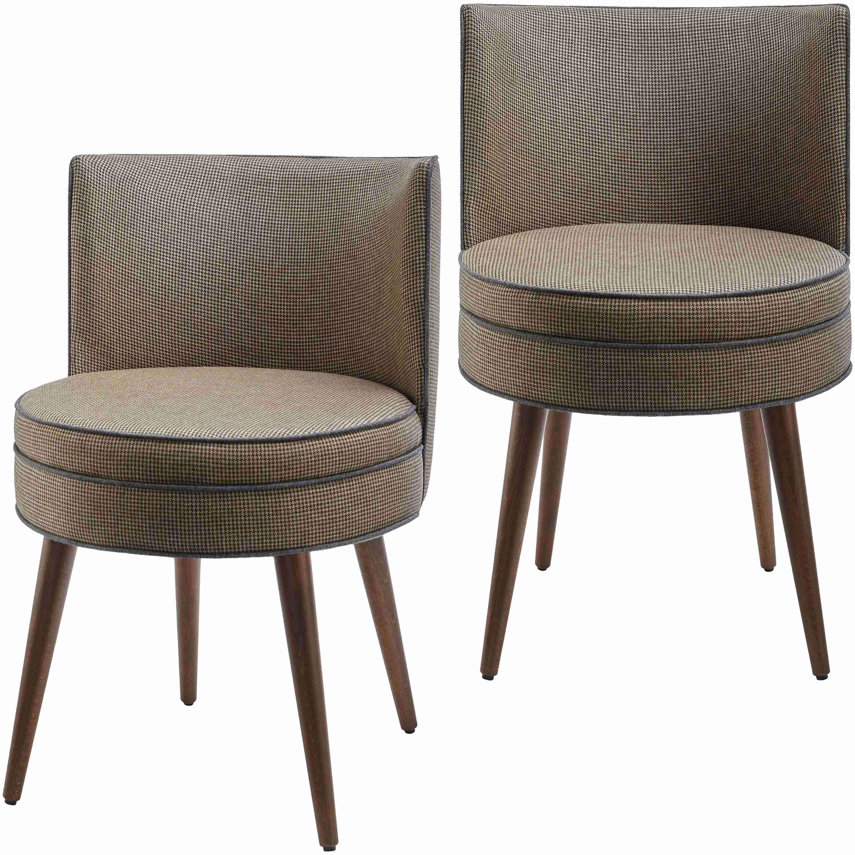 Surya Gabby Modern Brown Fabric Set of 2 Dining Chairs - Image 1