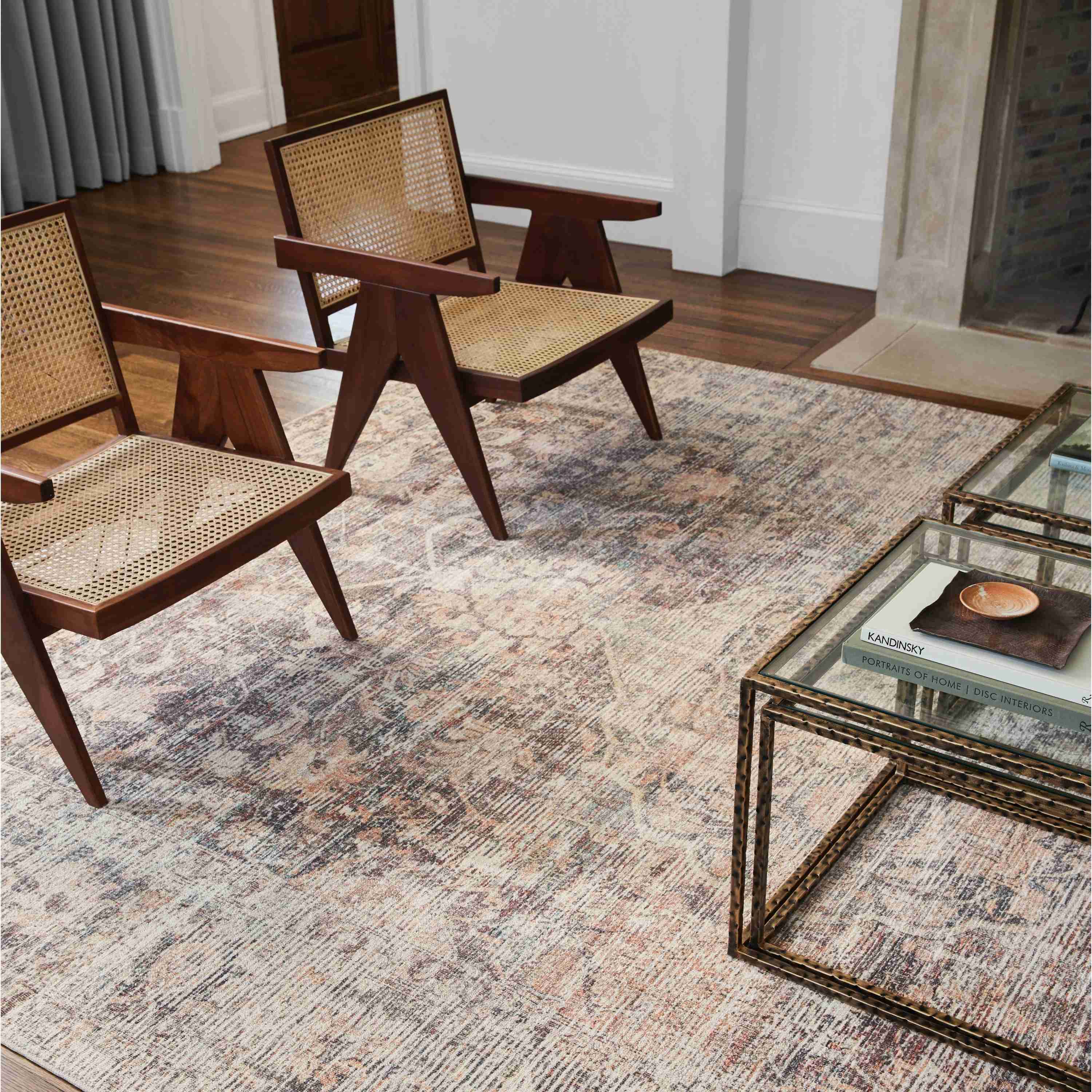 Surya Hague Modern Set of 2 Rattan & Wood Dining Armchairs - Image 3