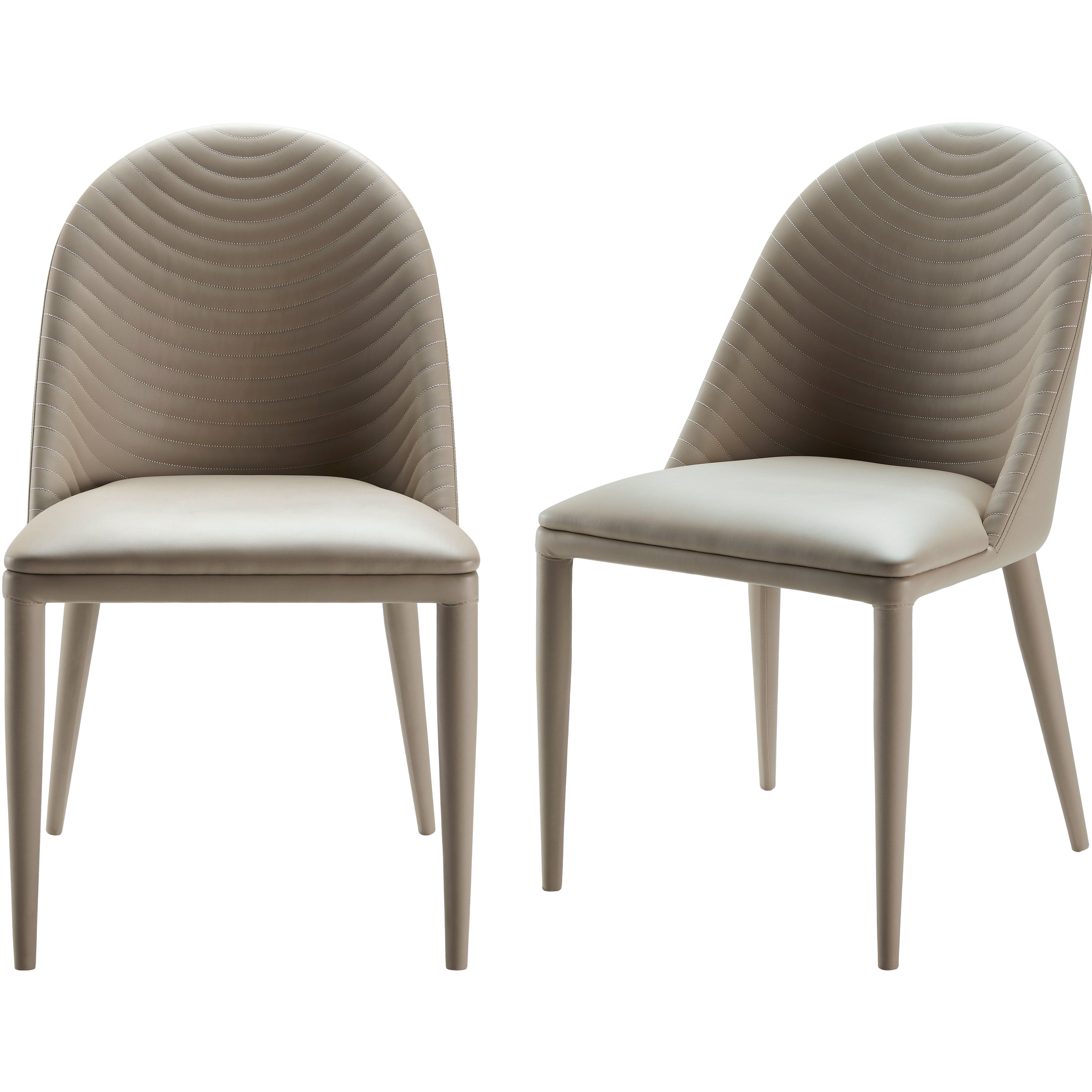 Surya Lacey Modern Beige Faux Leather Set of 2 Dining Chairs - Image 2
