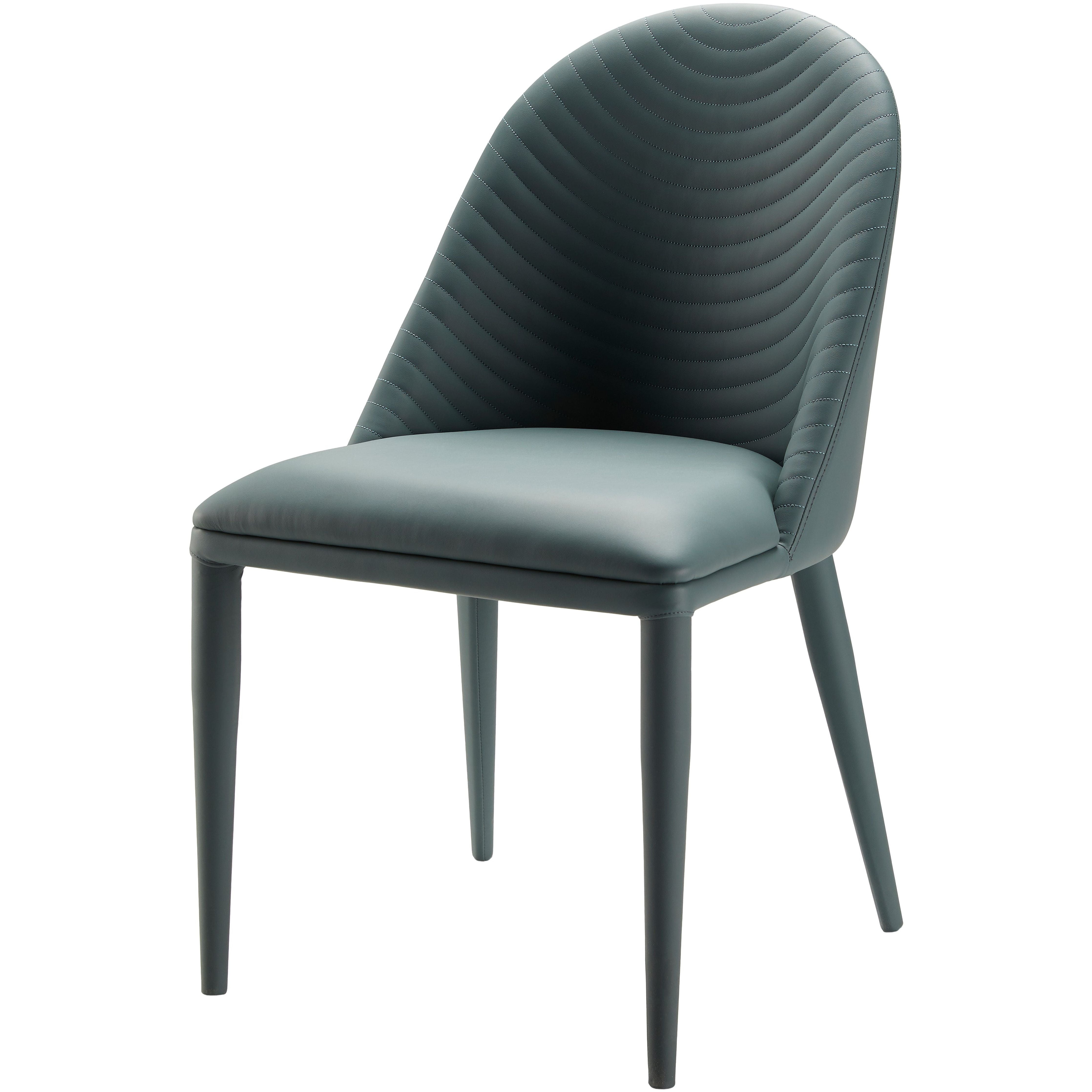 Surya Lacey Modern Teal Blue Faux Leather Set of 2 Dining Chairs - Image 3