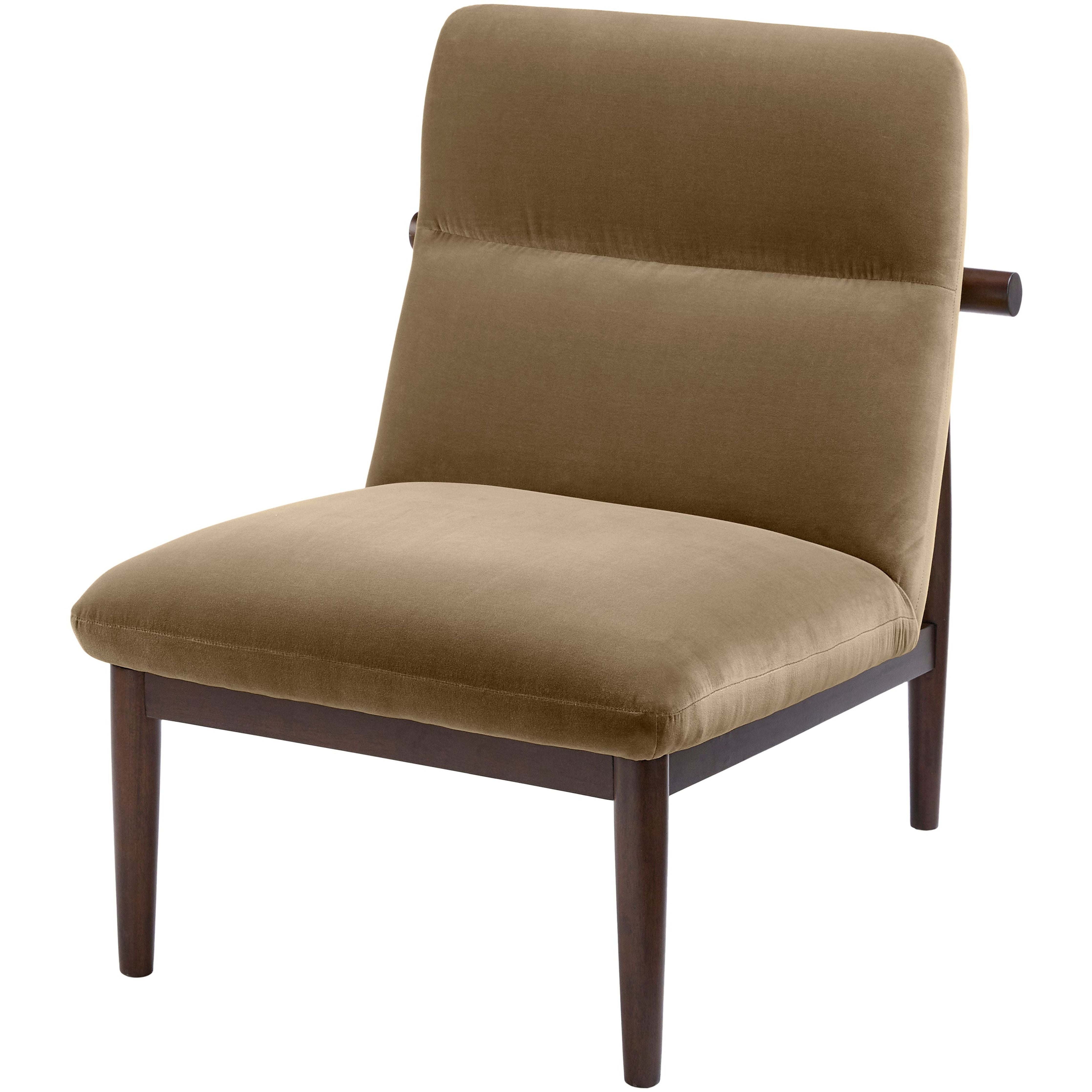 Surya Marsick Modern Khaki Armless Accent Chair With Wood Legs - Image 1