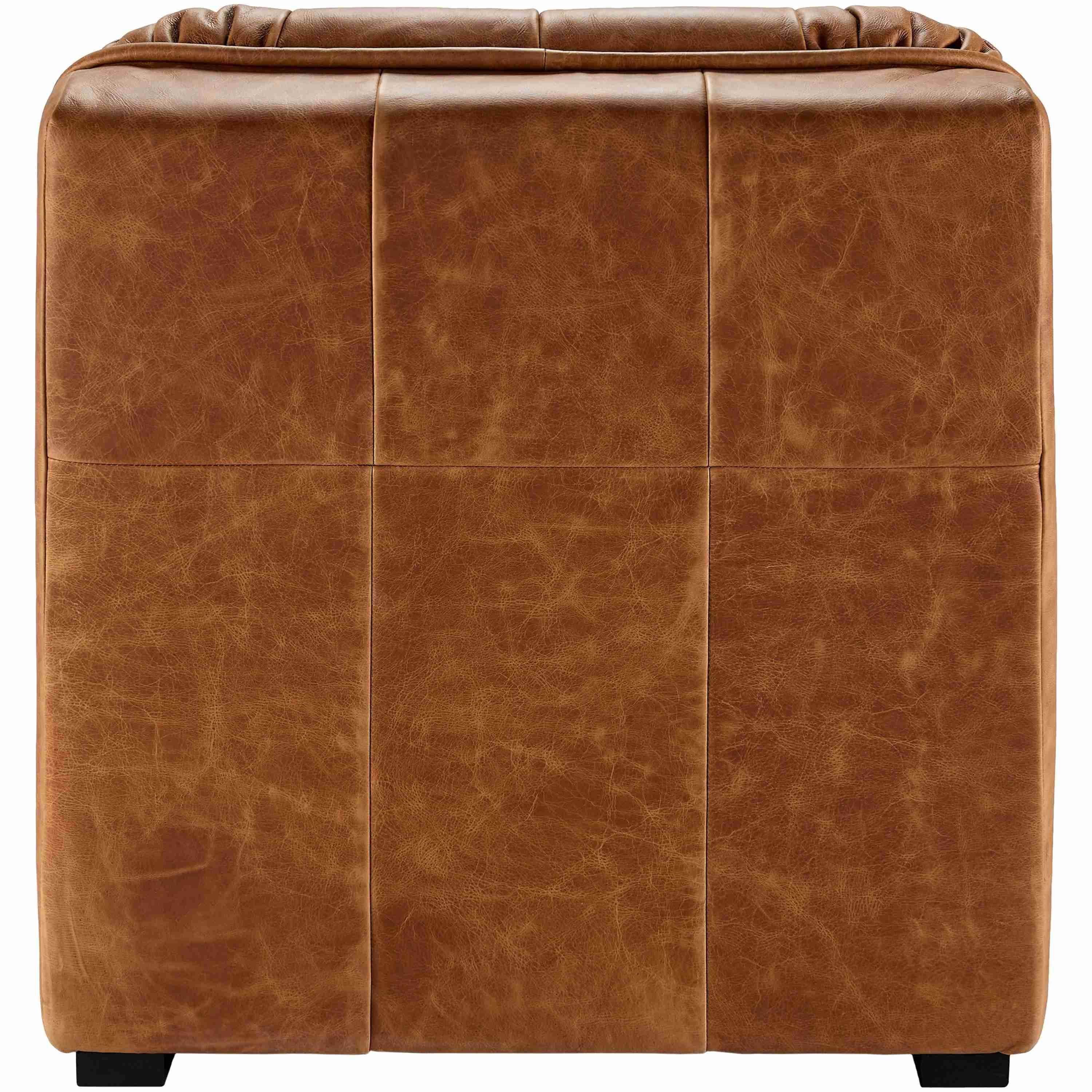 Surya Oryan Modern Cognac Leather Modular Chair - Image 3