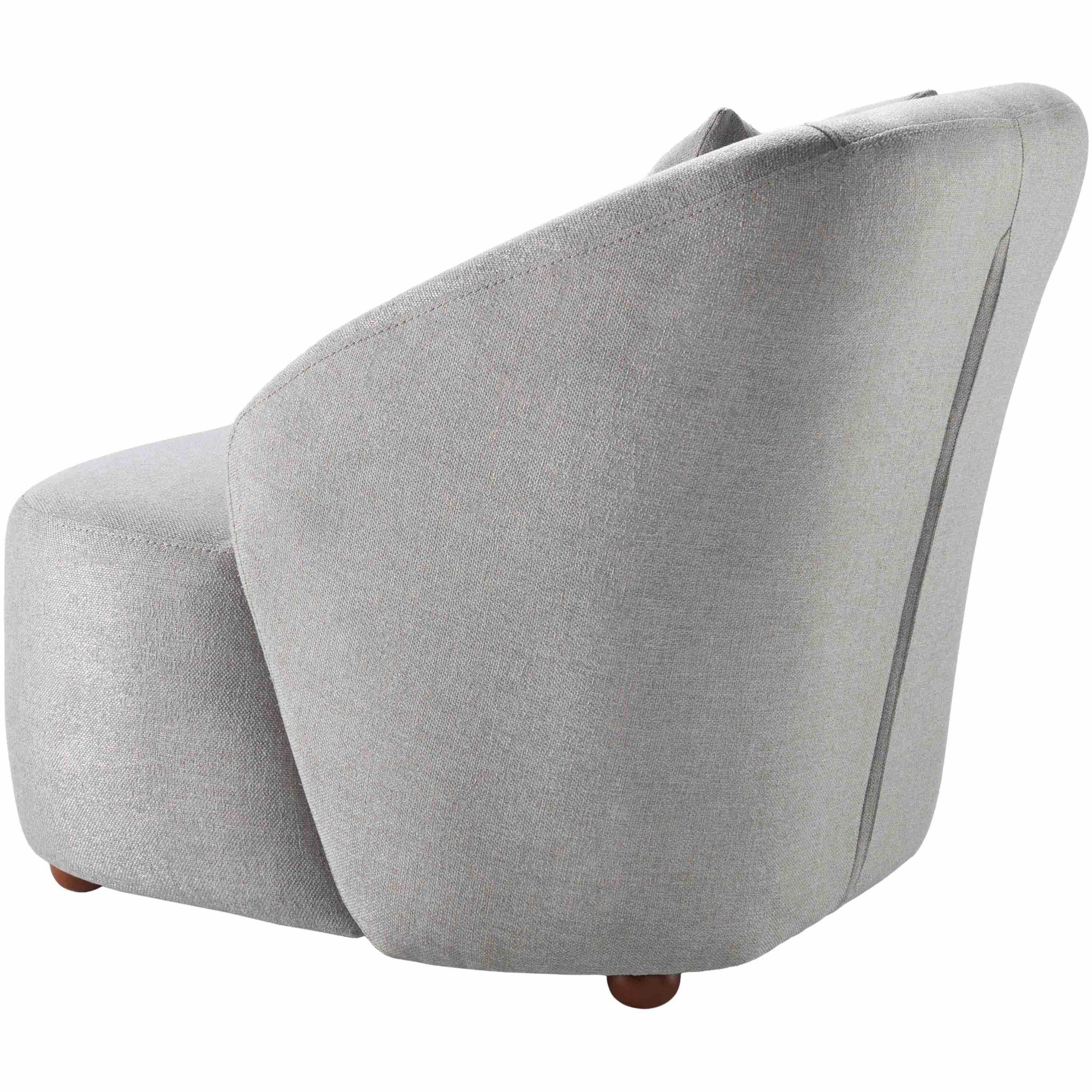 Surya Cates Modern Gray Velvet Accent Chair with Accent Pillow - Image 3