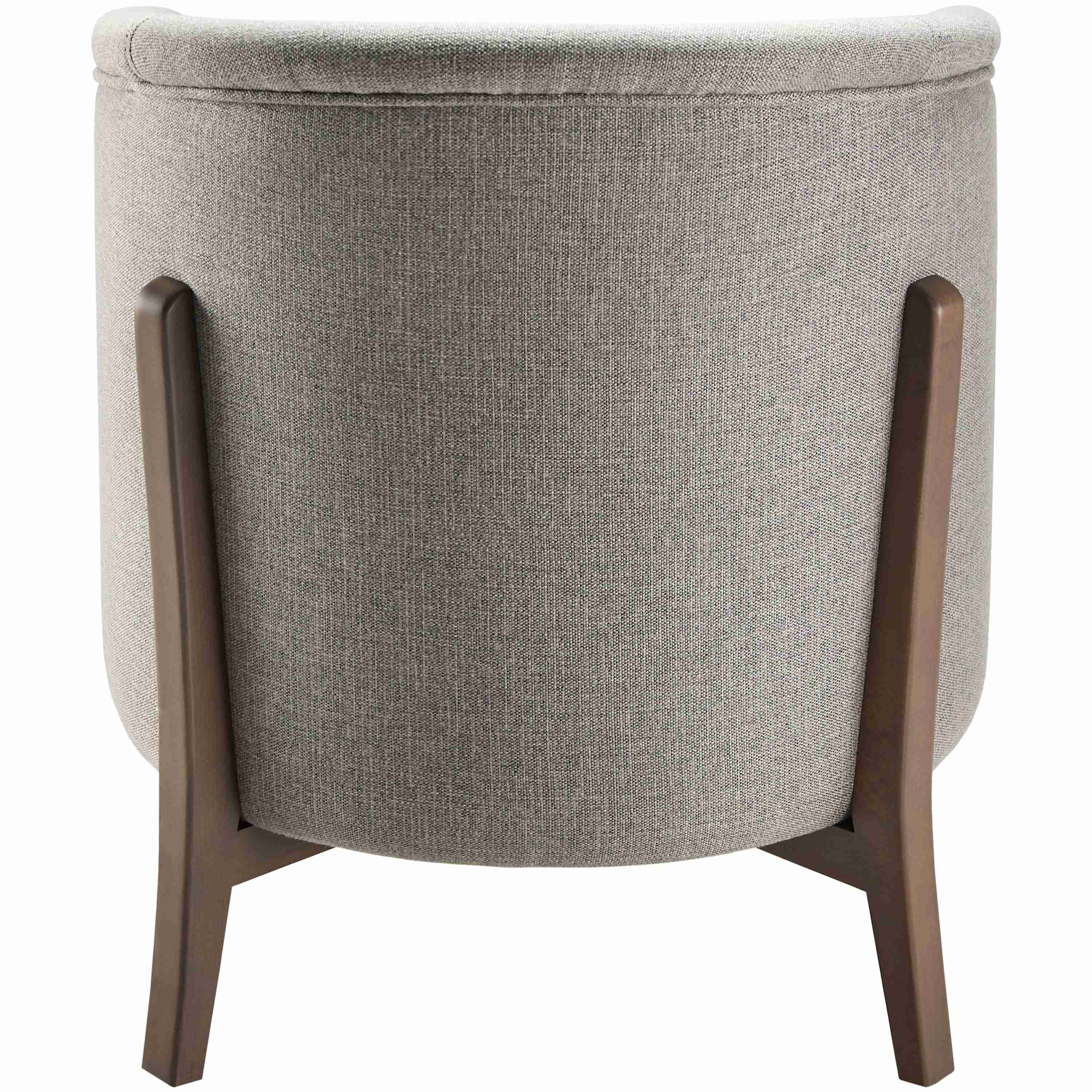 Surya Rayne Modern Gray Barrel Accent Chair with Wood Legs - Image 2