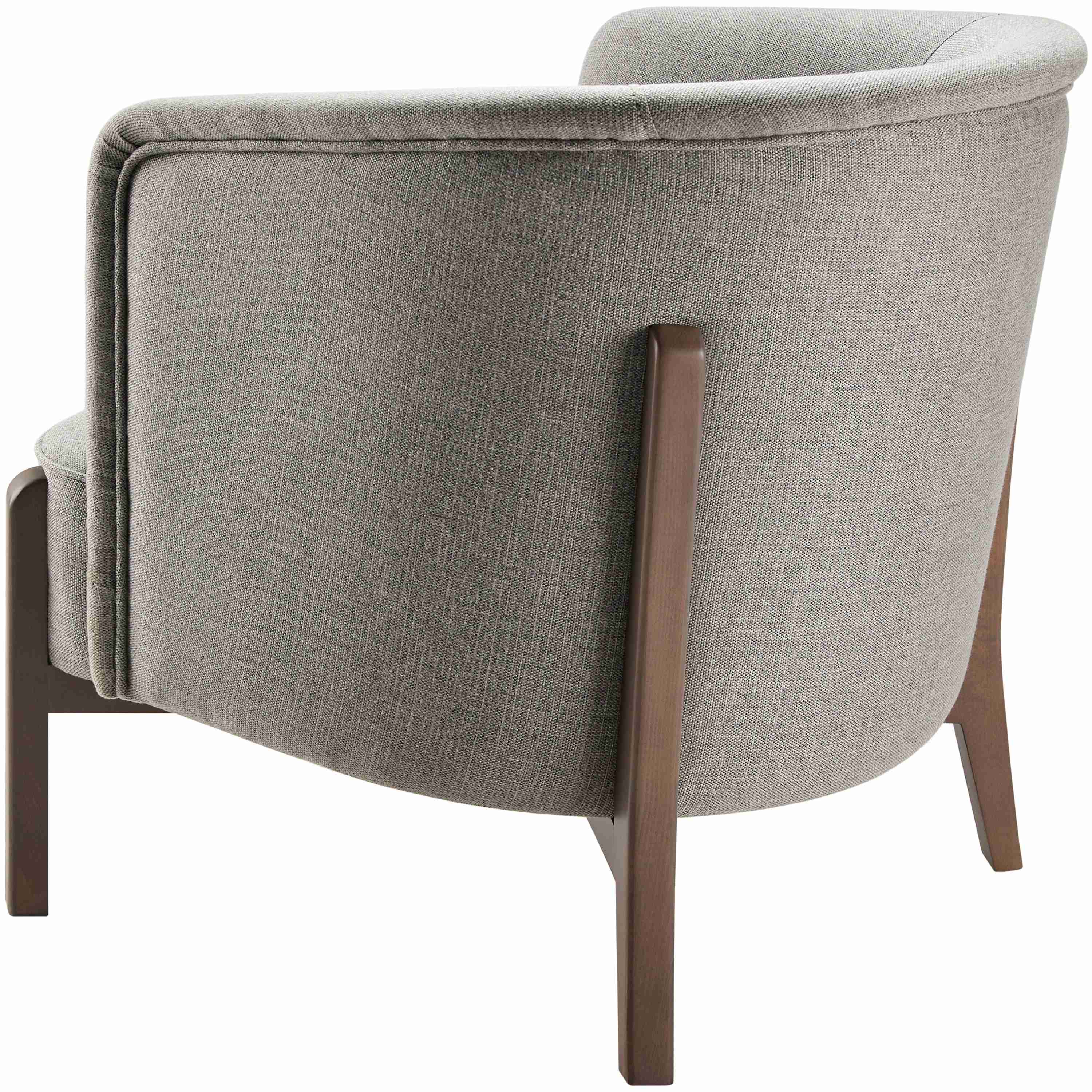 Surya Rayne Modern Gray Barrel Accent Chair with Wood Legs - Image 3