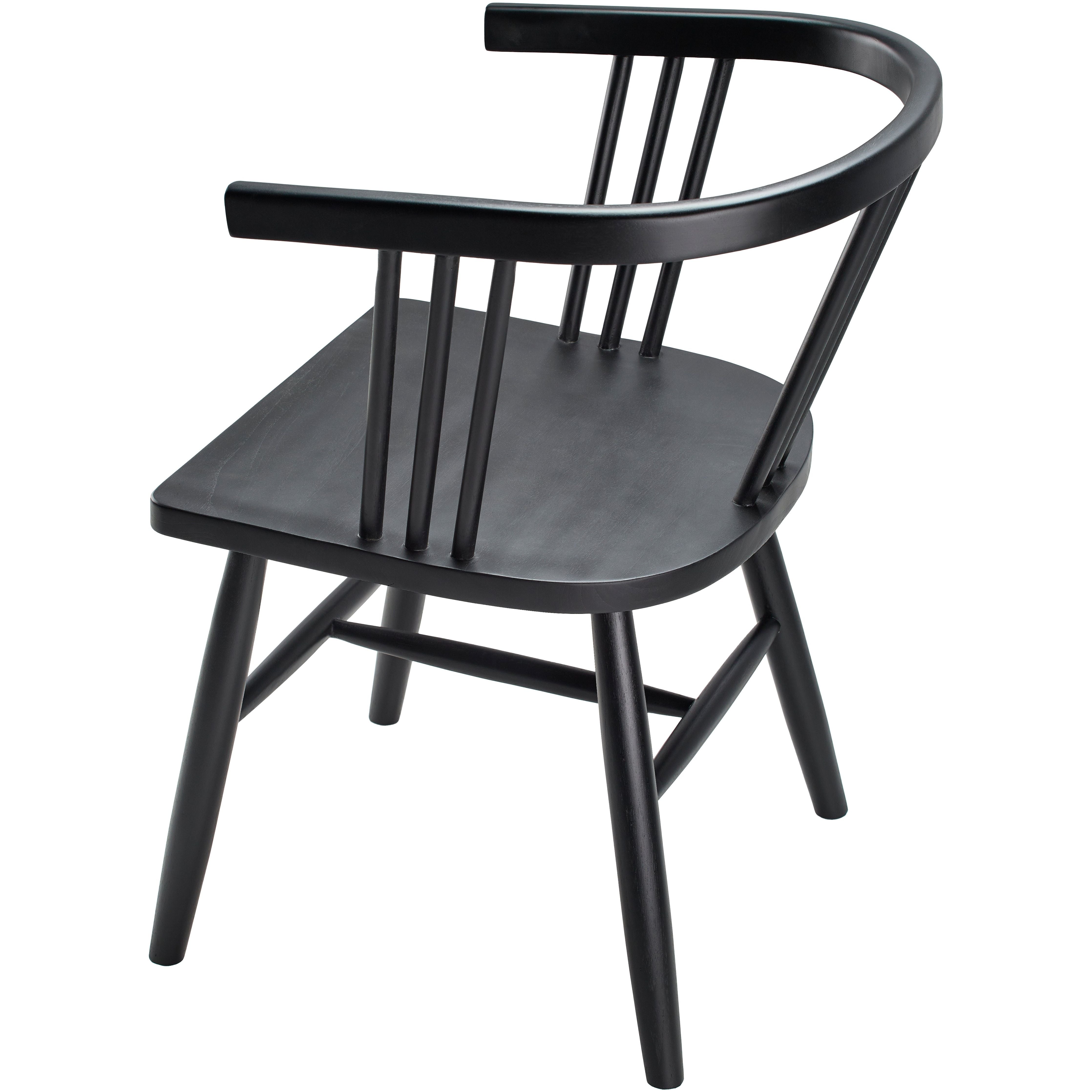 Surya Jilin Modern Black Curved Back Wood Set of 2 Dining Chairs - Image 2