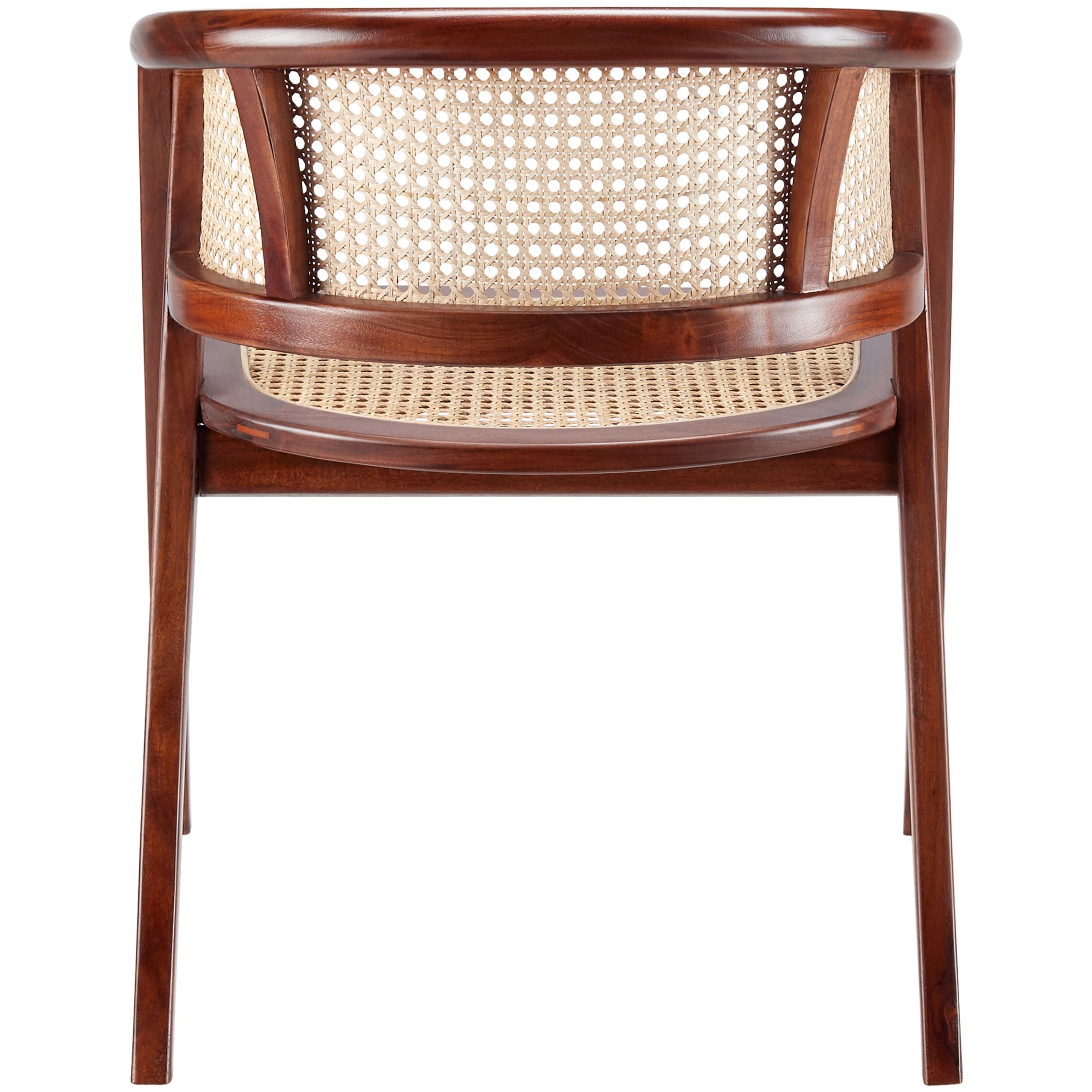 Surya Yulin Modern Wheat Back Rattan with Wood Set of 2 Dining Chairs - Image 3