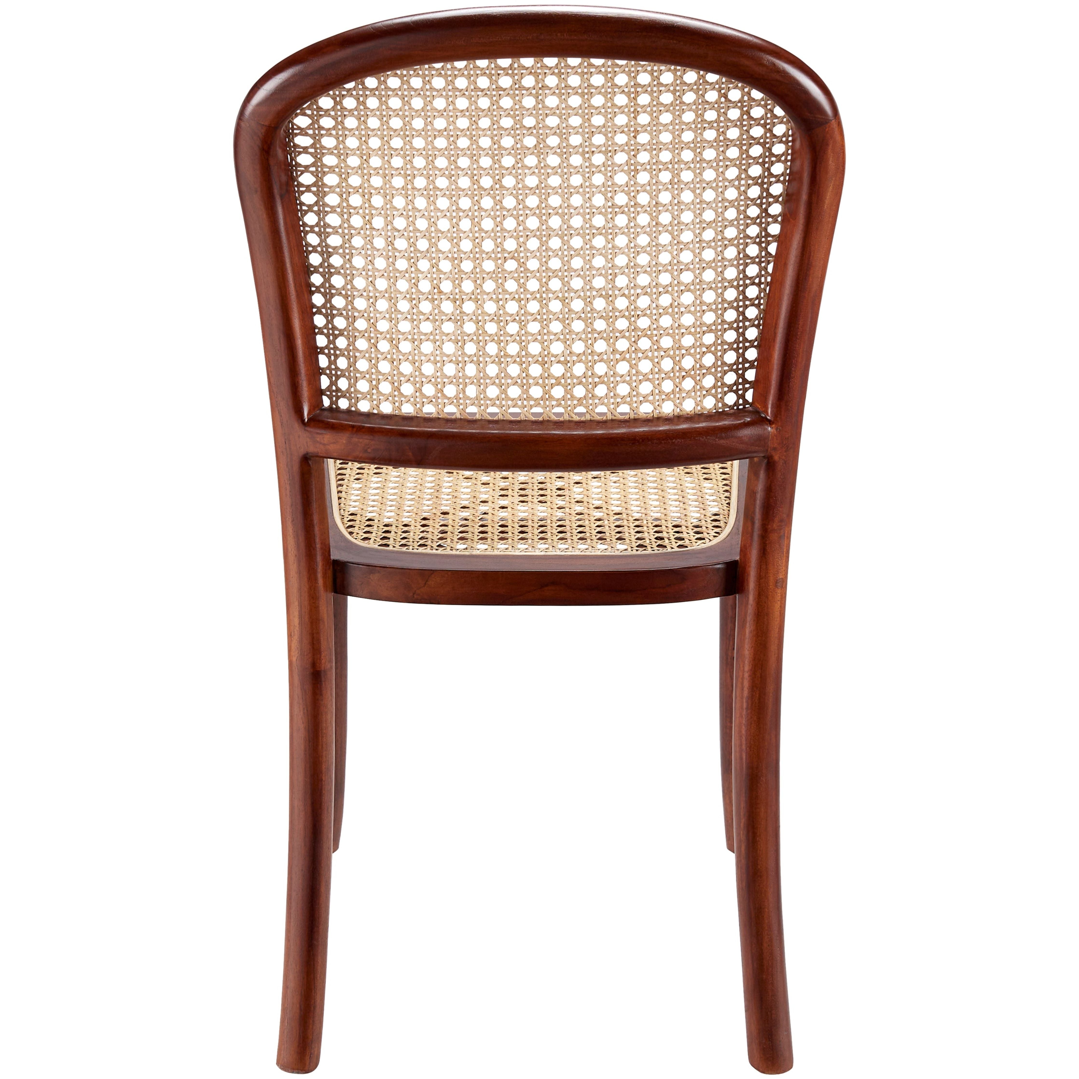 Surya Yumen Modern Wheat Back Rattan with Dark Brown Wood Set of 2 Dining Chairs - Image 2