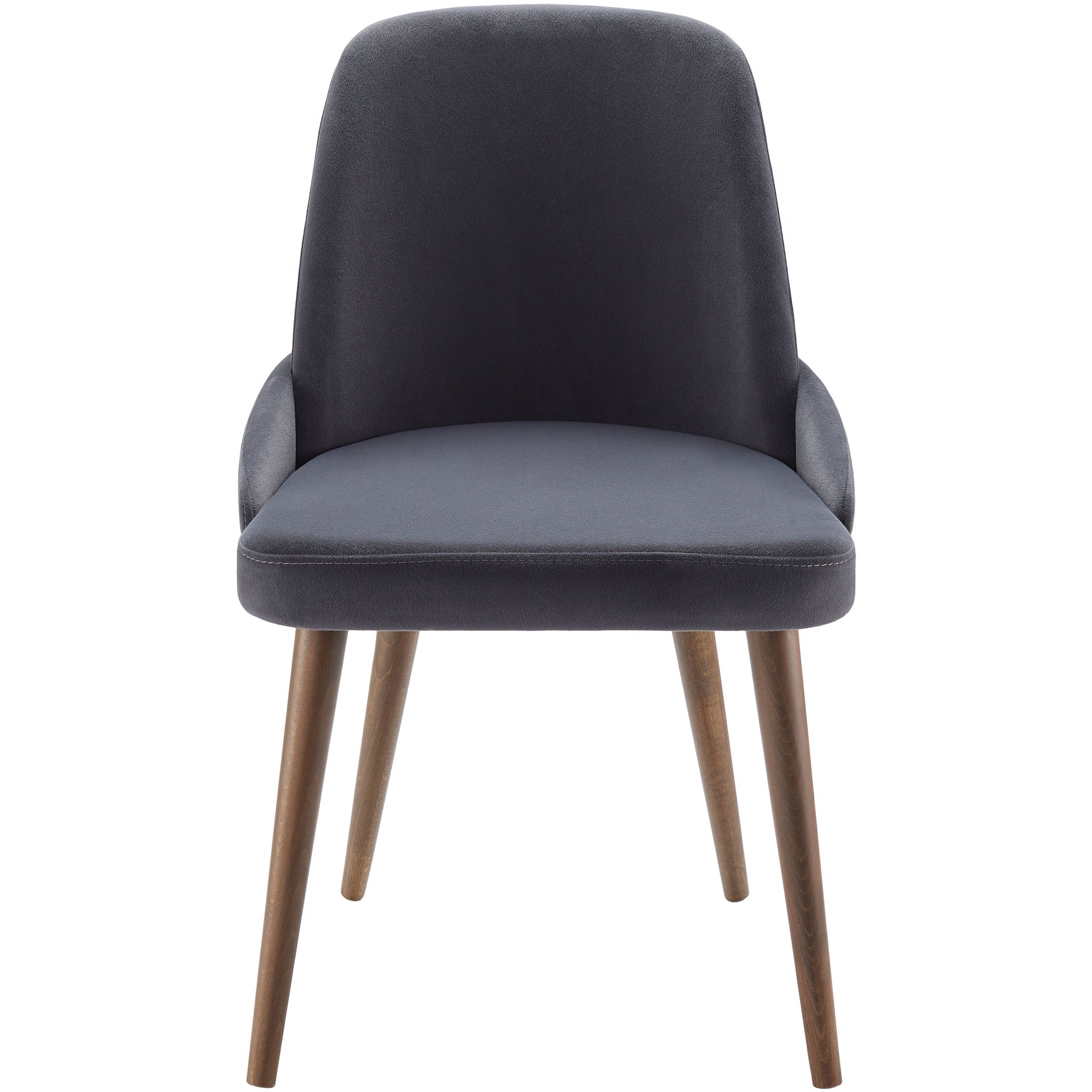 Surya Peregrine Modern Black Faux Suede Set of 2 Dining Chairs - Image 3
