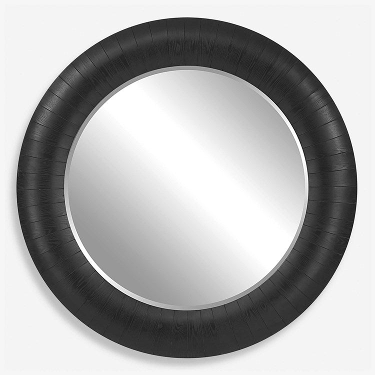 Uttermost Stockade Dark Expresso Wood Round Mirror - Image 3