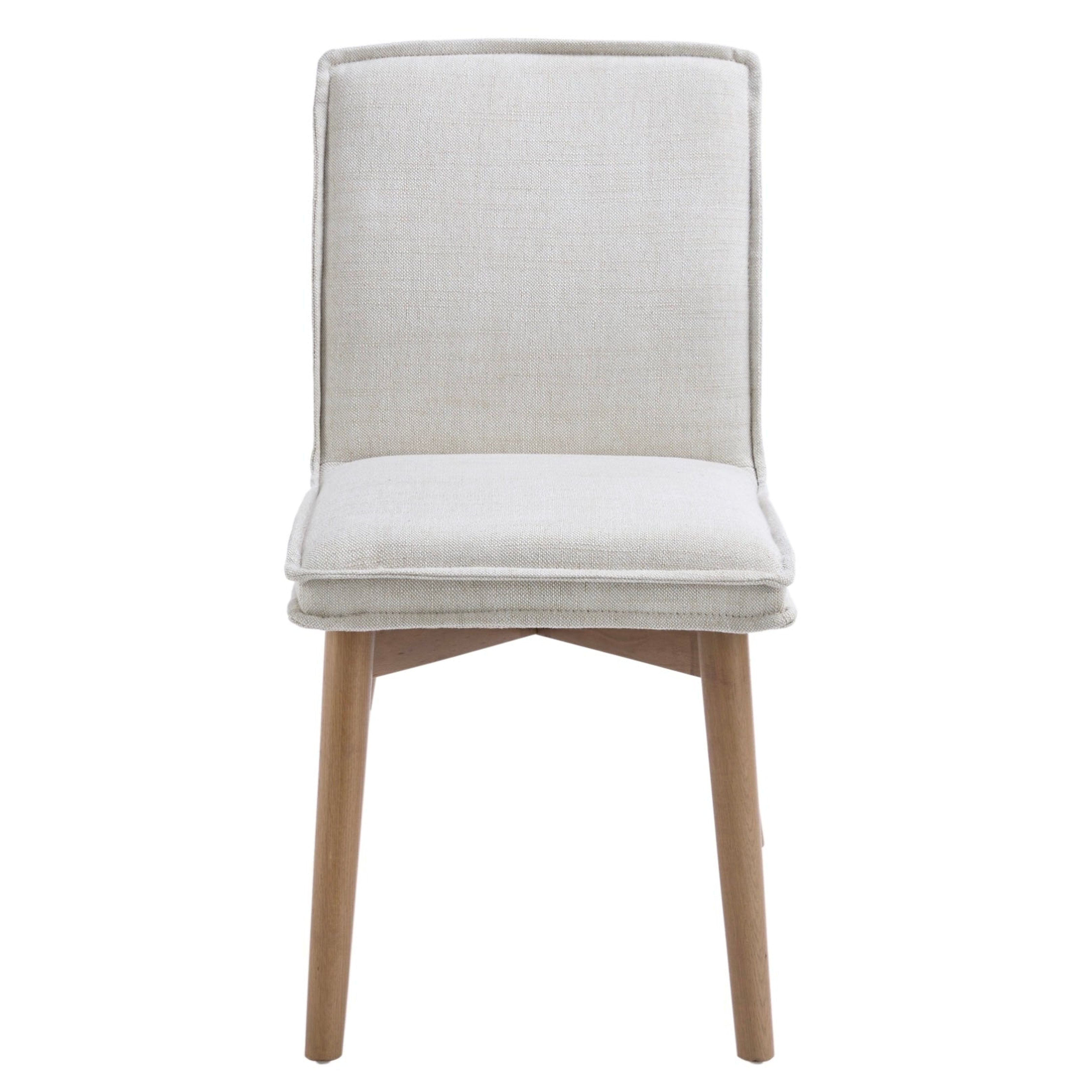 Surya Tilly Modern Linen with Honey Wood Legs Set of 2 Dining Chairs - Image 3