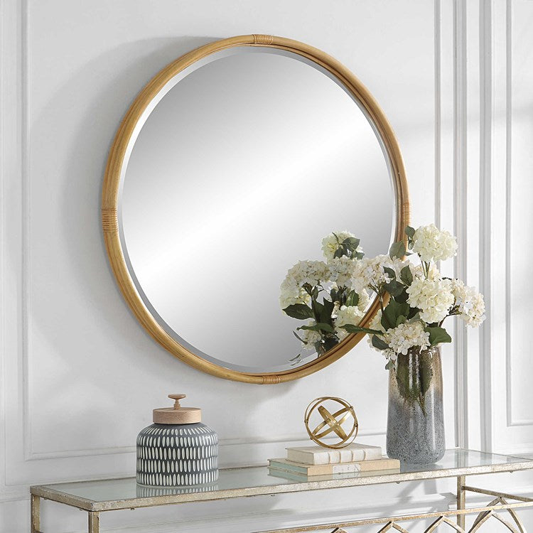 Uttermost Drift Away Natural Rattan Round Mirror - Image 3