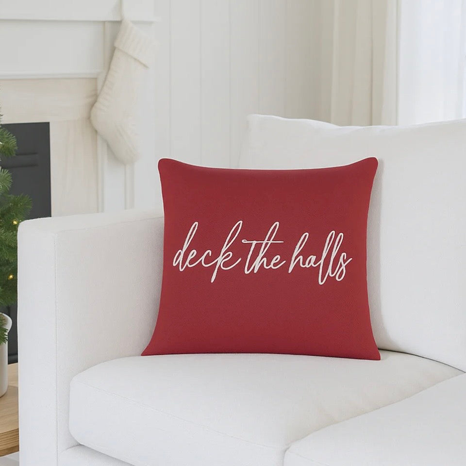 Anaya Home Deck The Halls Res Linen 20 x 20 Holiday Pillow - Image 2