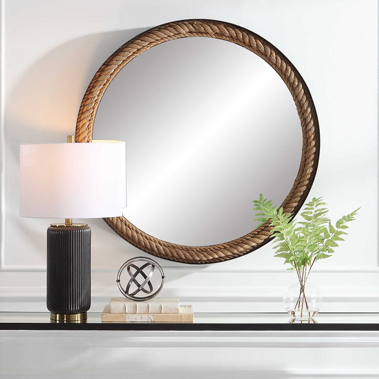 Uttermost Bolton Natural Rope Round Mirror - Image 1