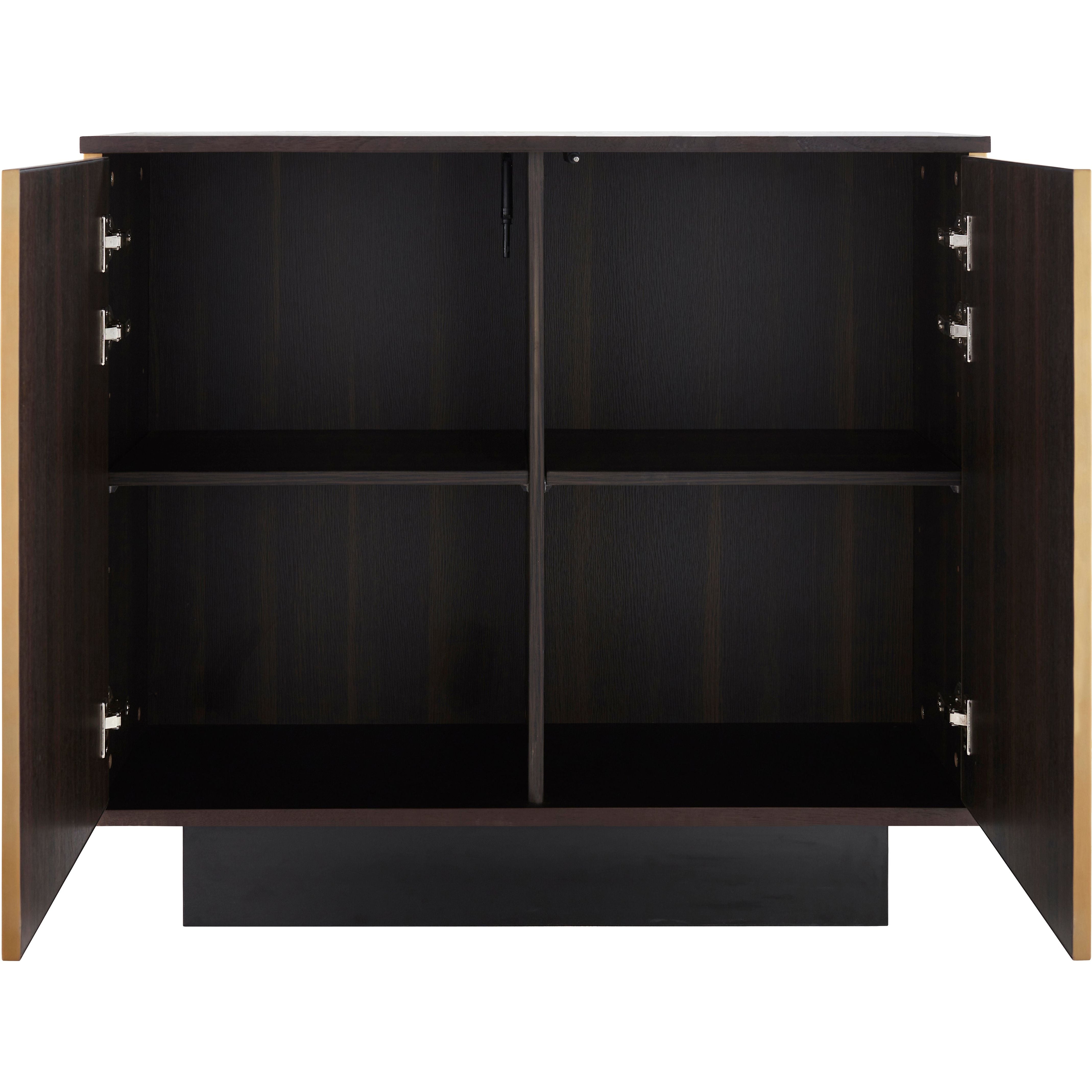 Surya Peaceful Modern Gold and Black Cabinet - Image 2