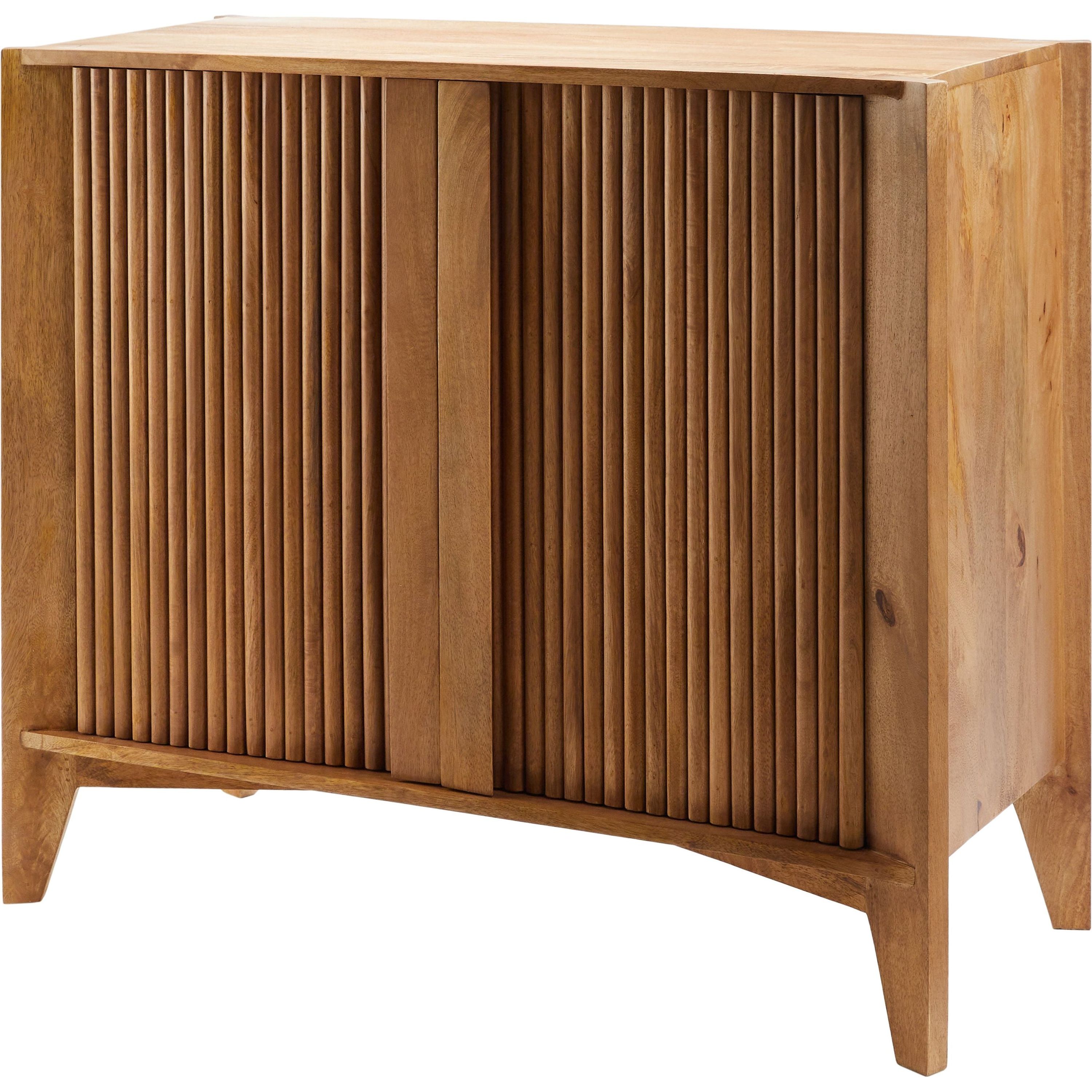 Surya Ronan Modern Natural Mango Fluted Wood Cabinet - Image 3