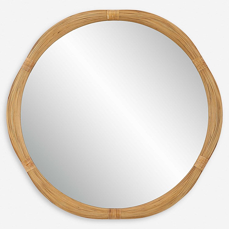 Uttermost Salina Bamboo Rattan Round Mirror - Image 3