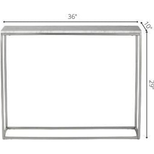 Surya Aryaa Modern White Marble Top With Gold Metal Base Console Table YAA-018 - Image 2