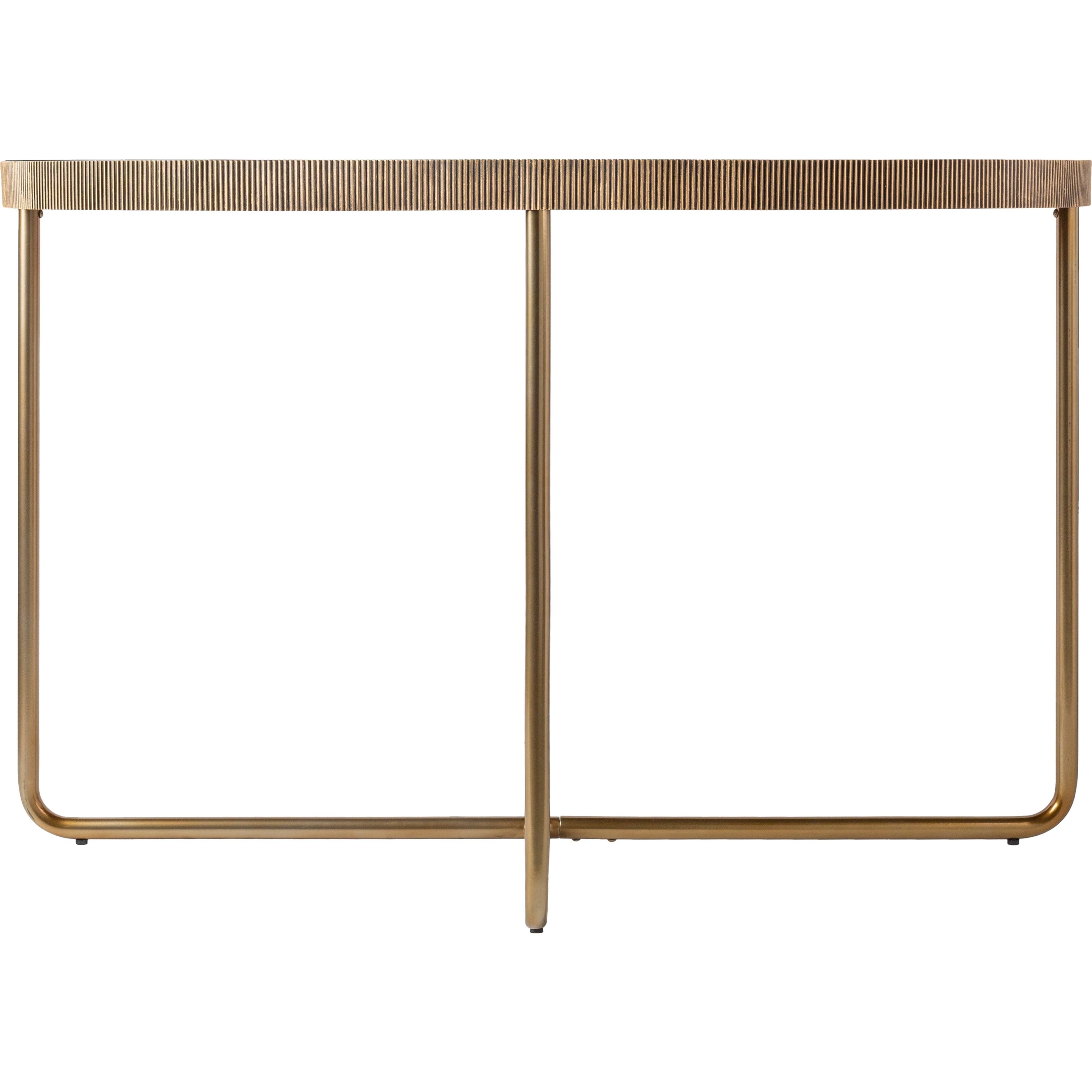 Surya Melton Modern Black Glass and Metallic Brass Base Console Table - Image 2