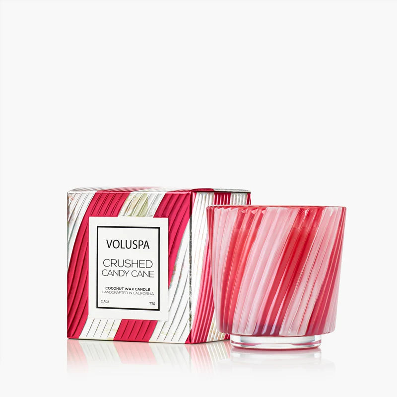 Voluspa Crushed Candy Cane Pedestal Candle ~ 2.5 oz. ~ SPRING SALE ~ Limited Quantity