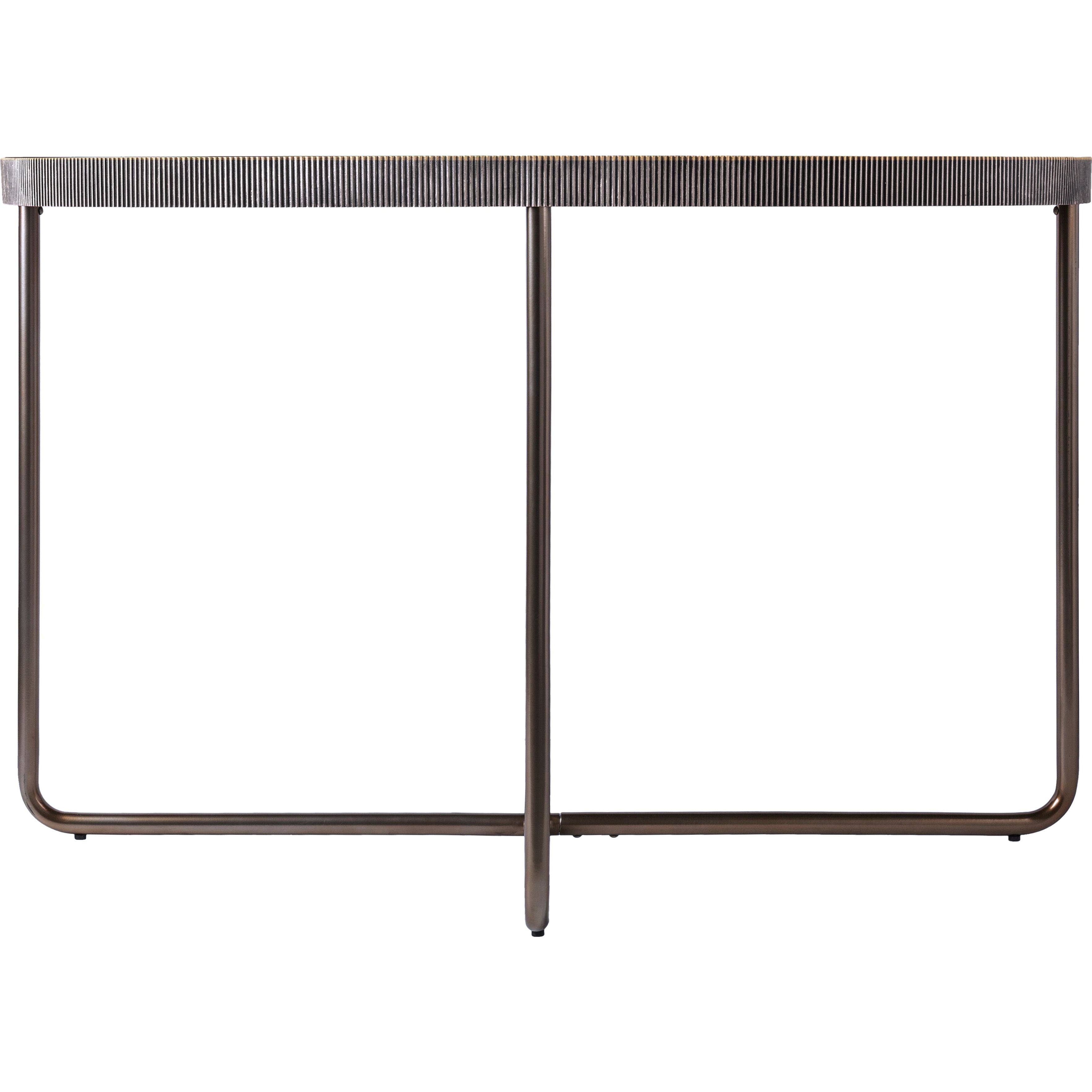 Surya Melton Modern Black Glass and Metallic Nickel Base Console Table - Image 2